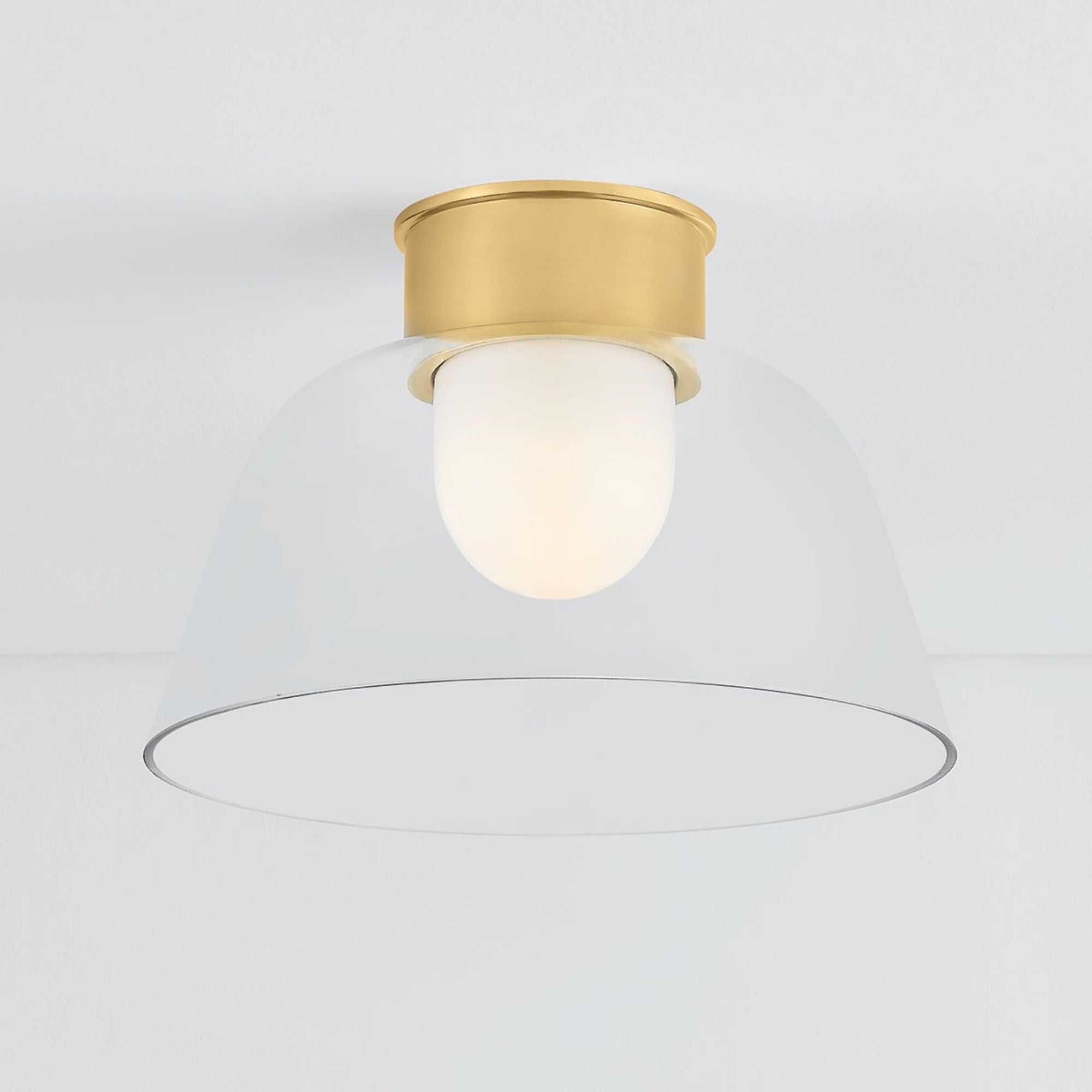 Lakeside 14" Flush Mount, Aged Brass Finish