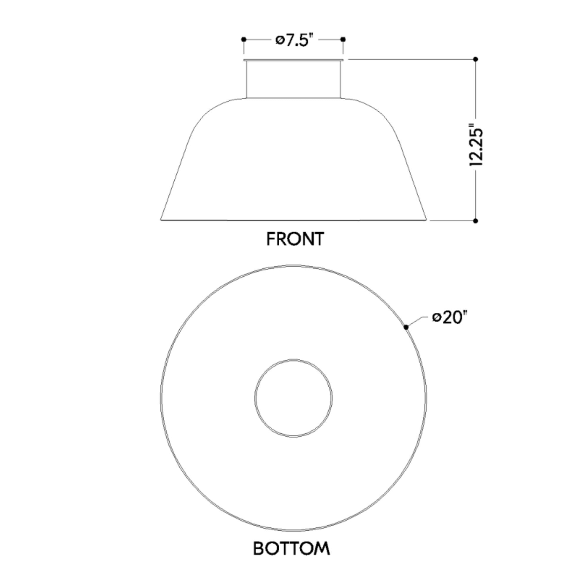 Lakeside 20" Flush Mount, Aged Brass Finish
