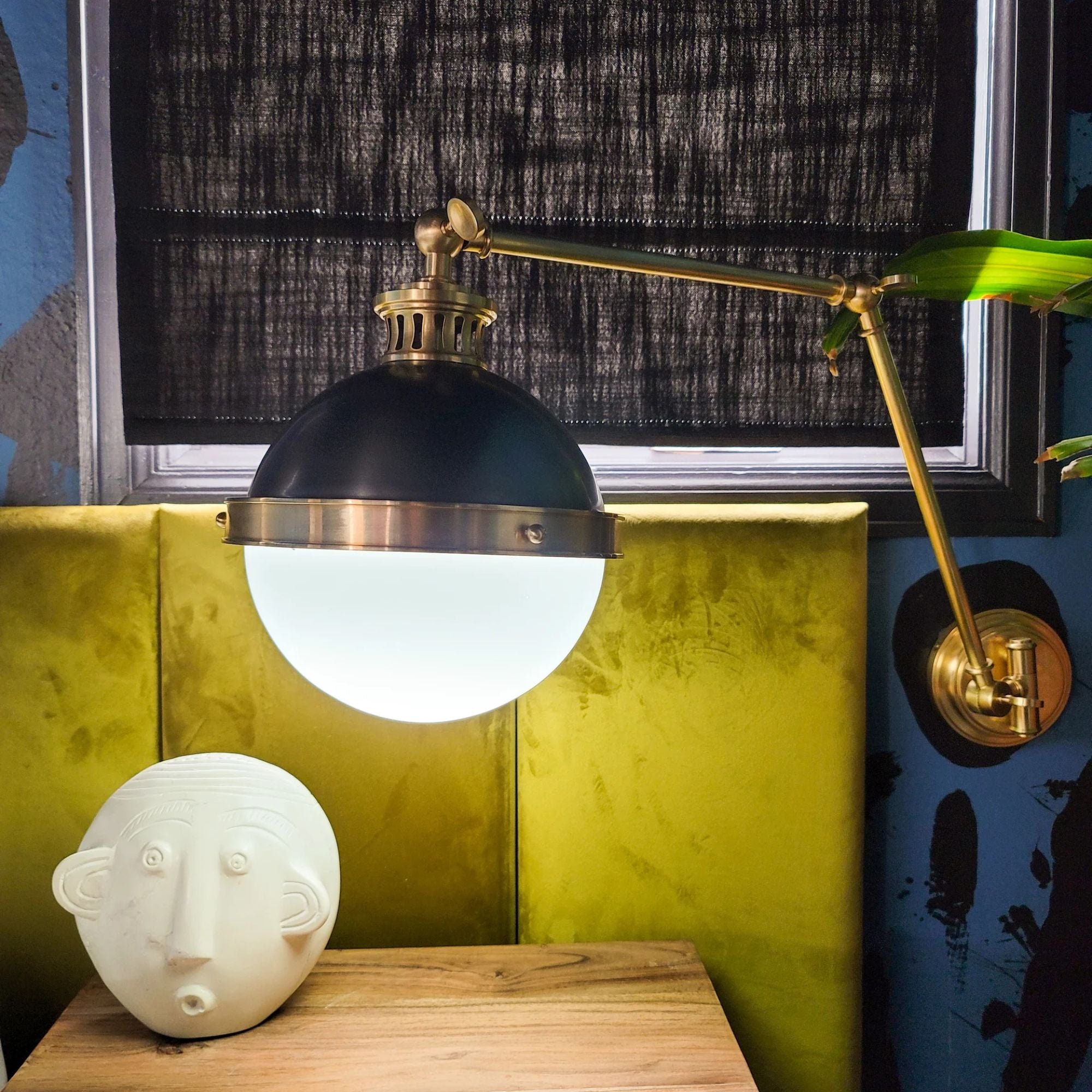 Latham 21" Swing Arm Lamp, Aged/Antique Distressed Bronze Finish