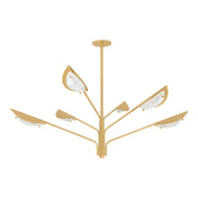 Levin 54" 6-Light Chandelier, Aged Brass Finish