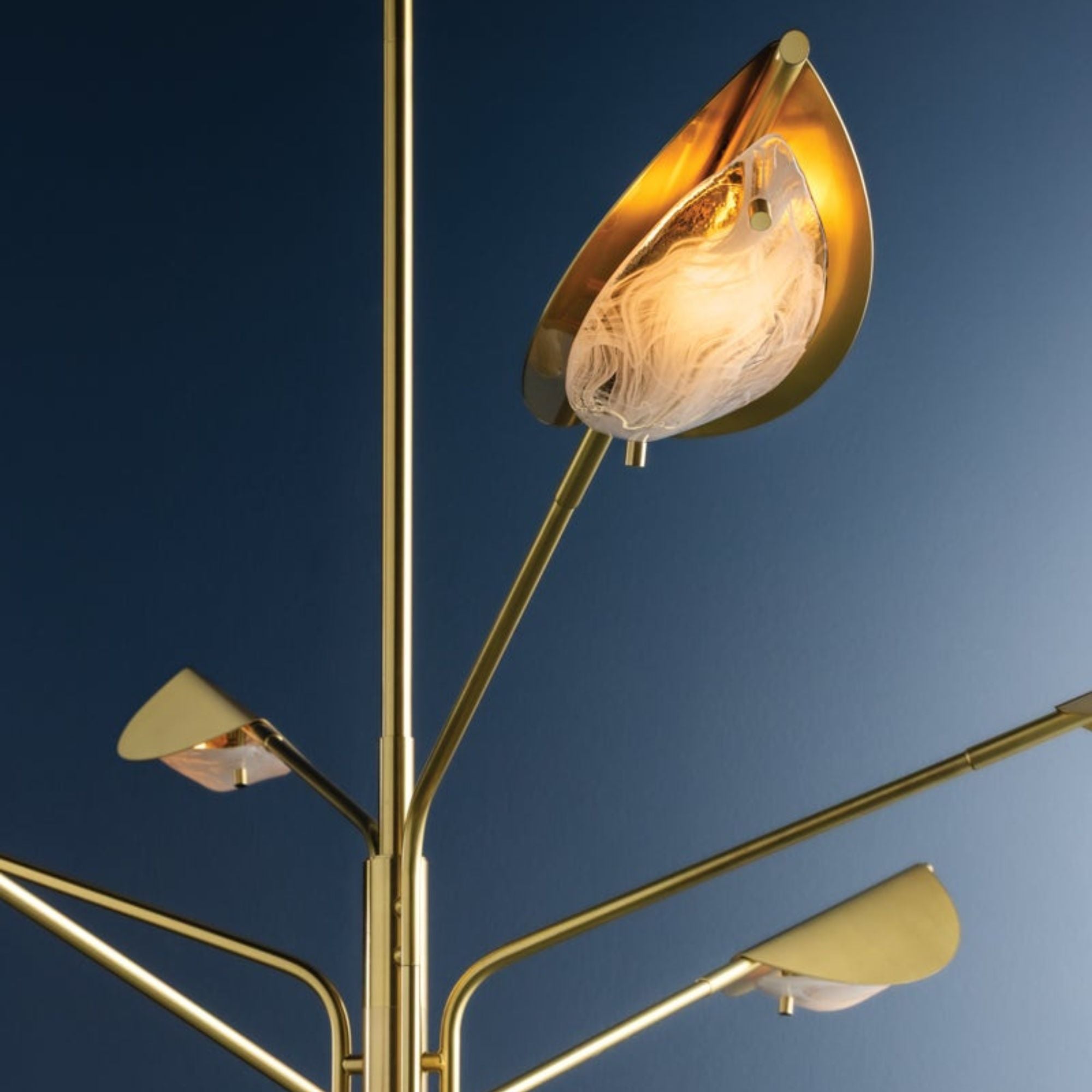 Levin 54" 6-Light Chandelier, Aged Brass Finish