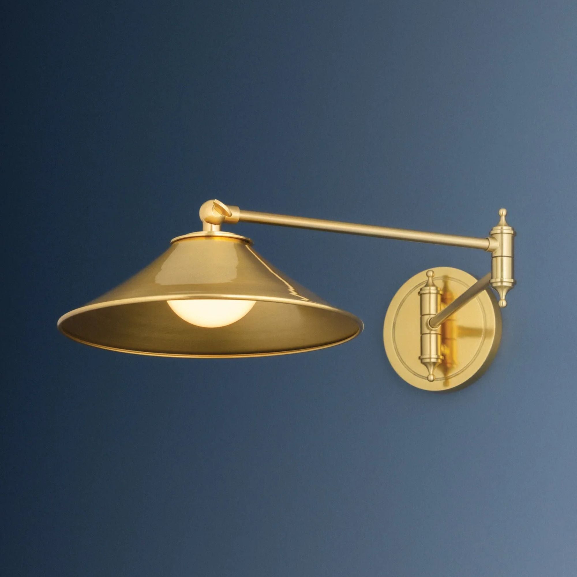 Hudson Valley Lithgow Swing Arm Lamp, Aged Brass