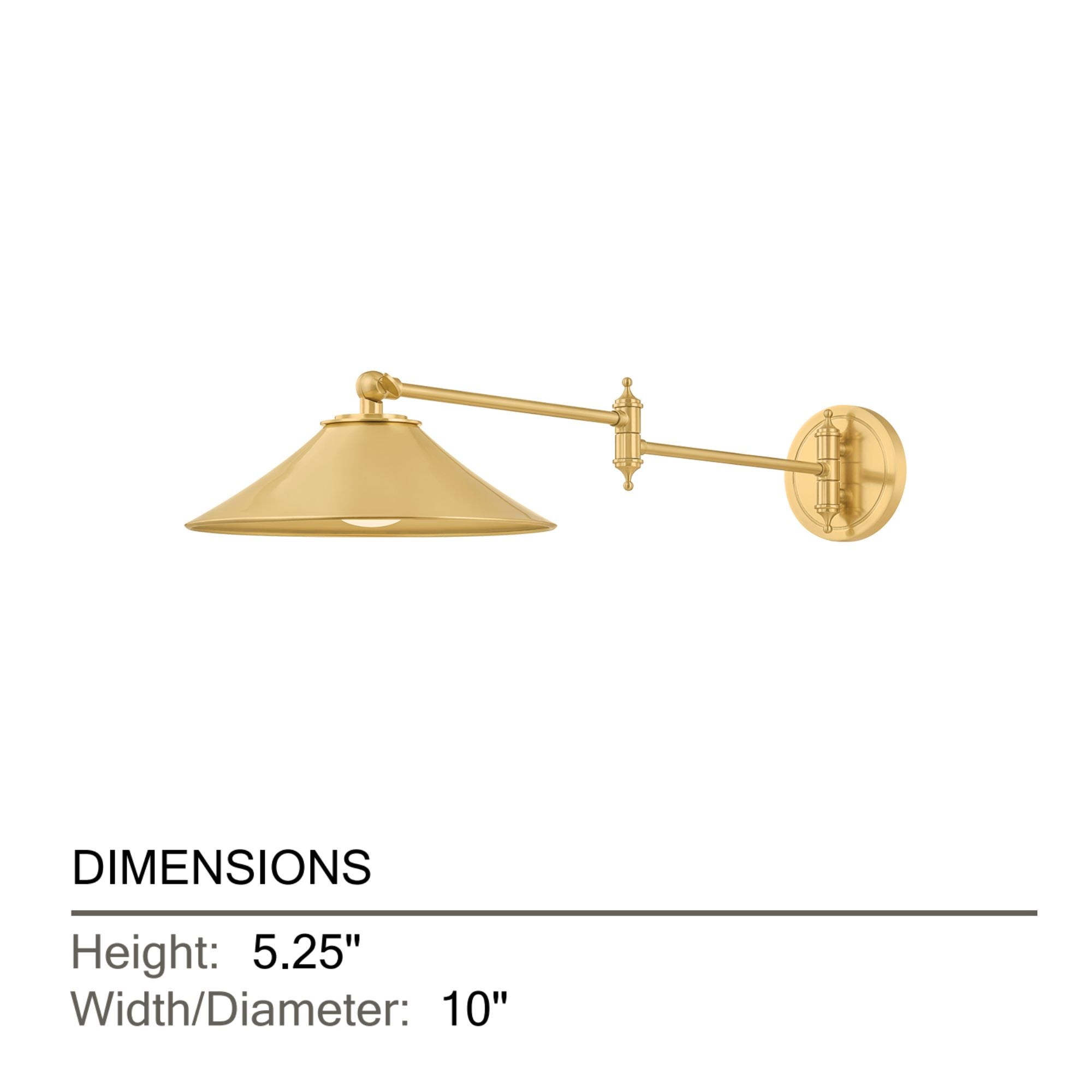 Hudson Valley Lithgow Swing Arm Lamp, Aged Brass