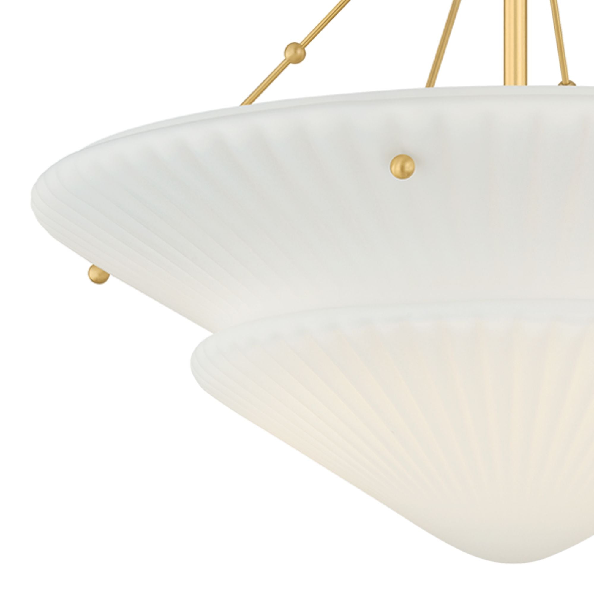 Loburn 20" 3-Light Semi Flush Mount, Aged Brass Finish