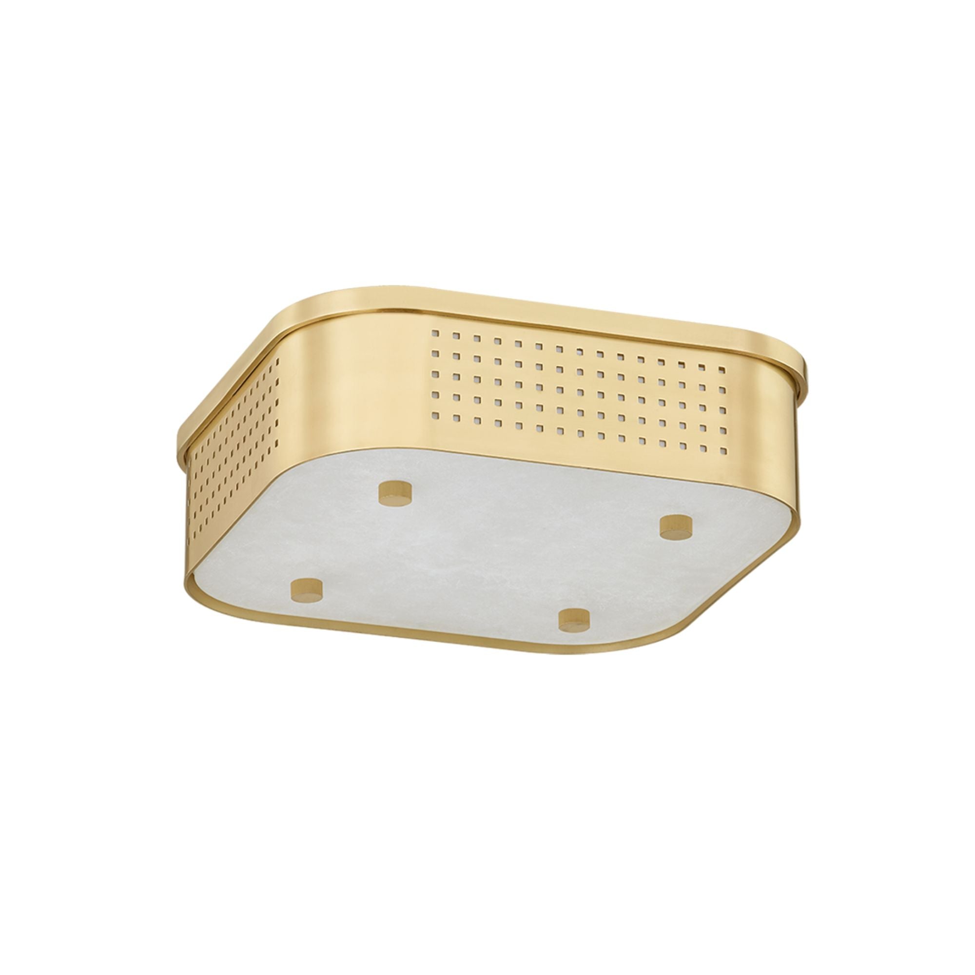 Madison Square 13" LED Flush Mount, Aged Brass Finish