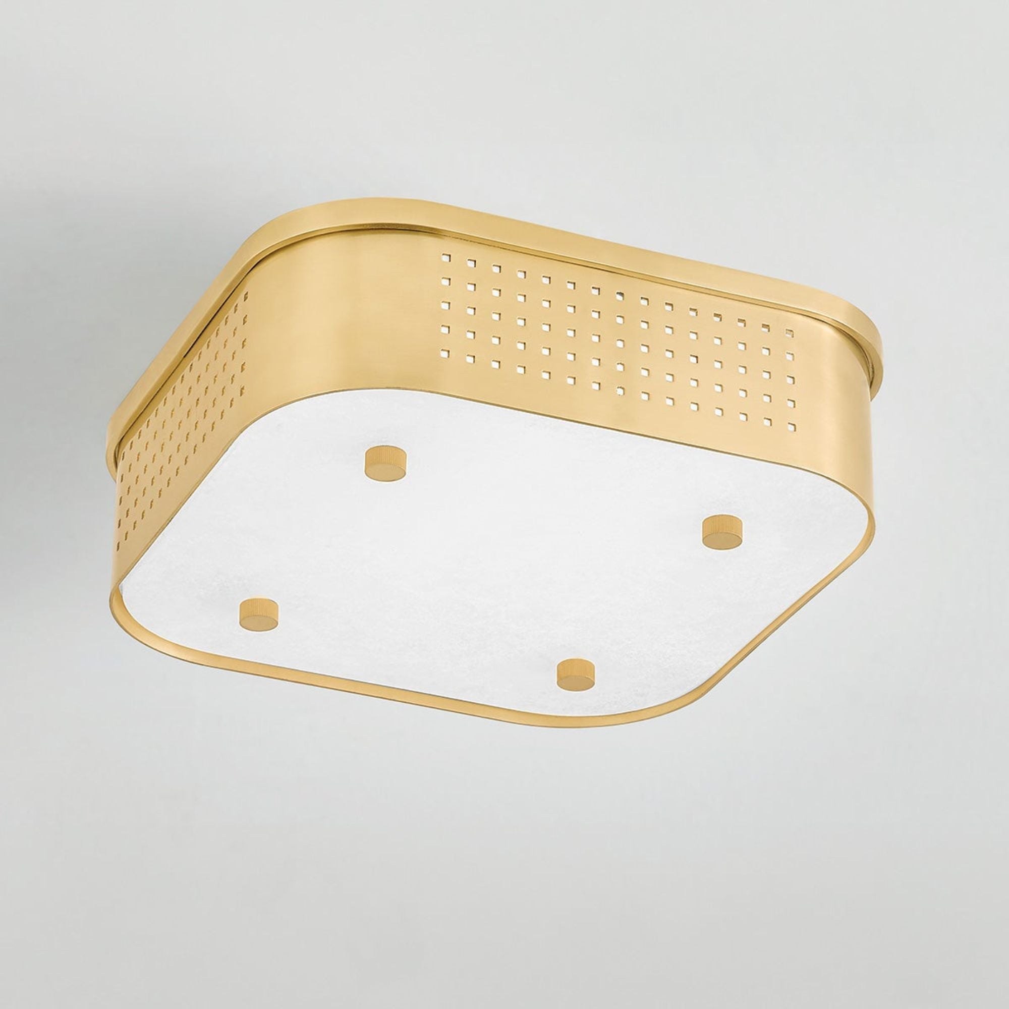 Madison Square 13" LED Flush Mount, Aged Brass Finish
