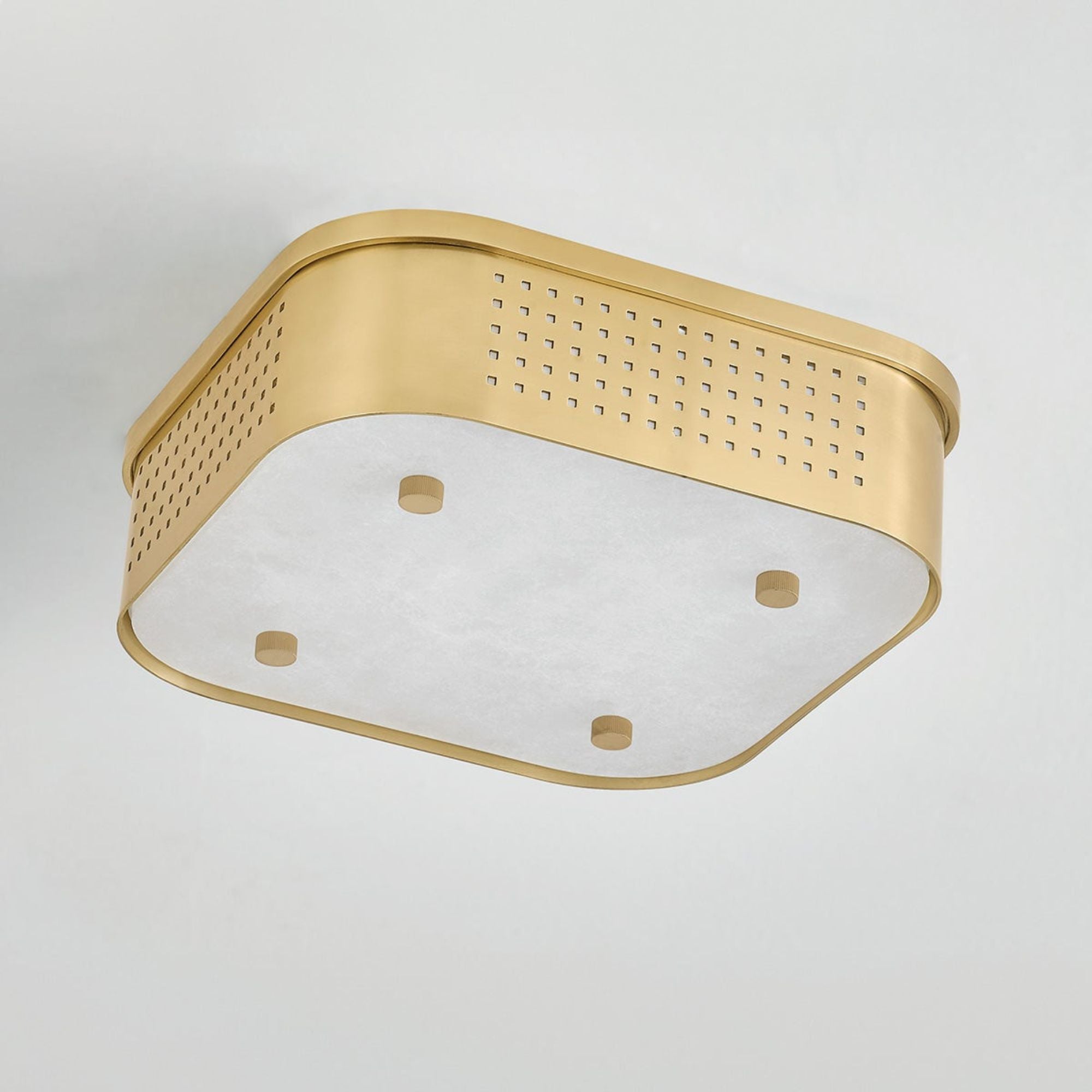 Madison Square 13" LED Flush Mount, Aged Brass Finish