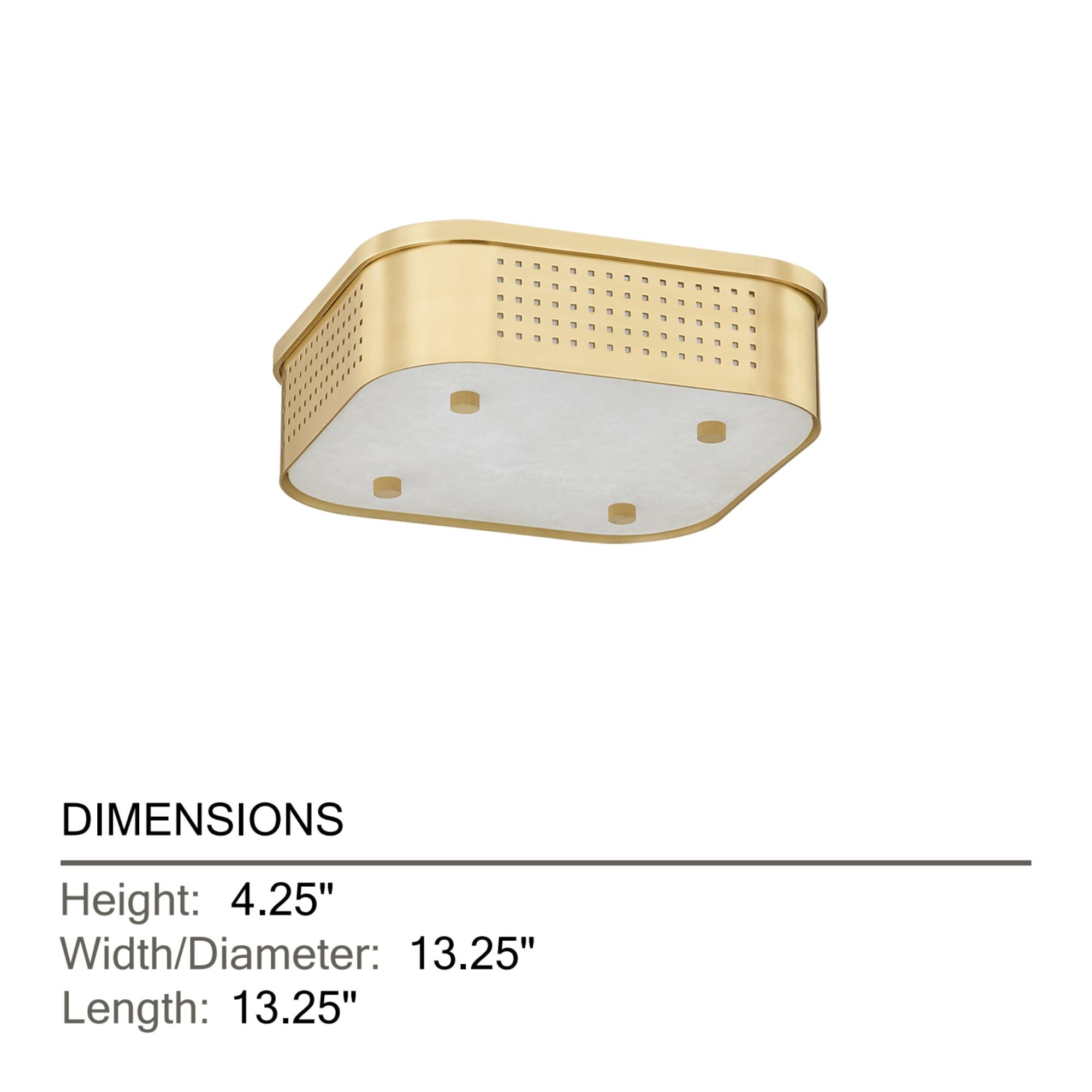 Madison Square 13" LED Flush Mount, Aged Brass Finish