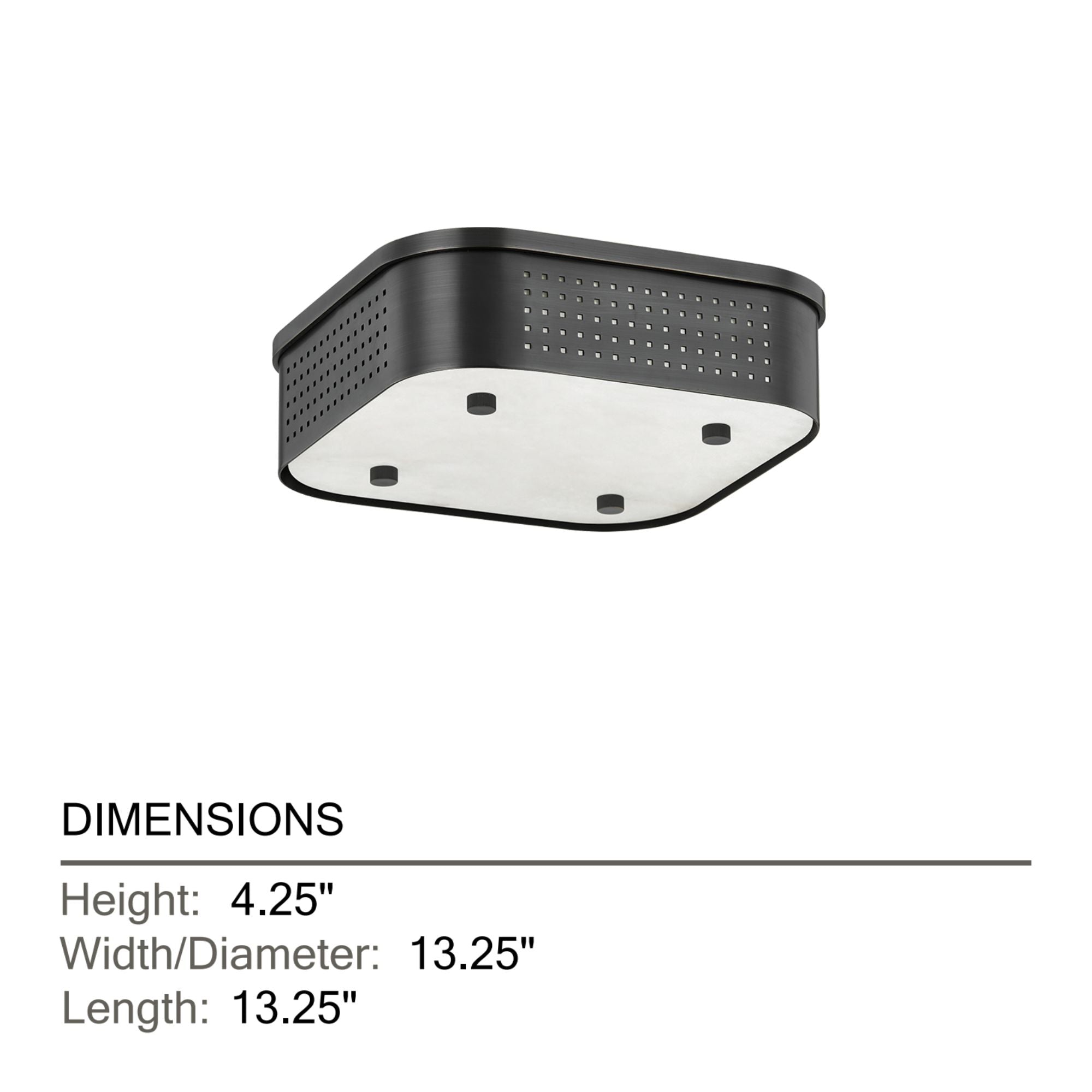 Madison Square 13" LED Flush Mount, Distressed Bronze Finish