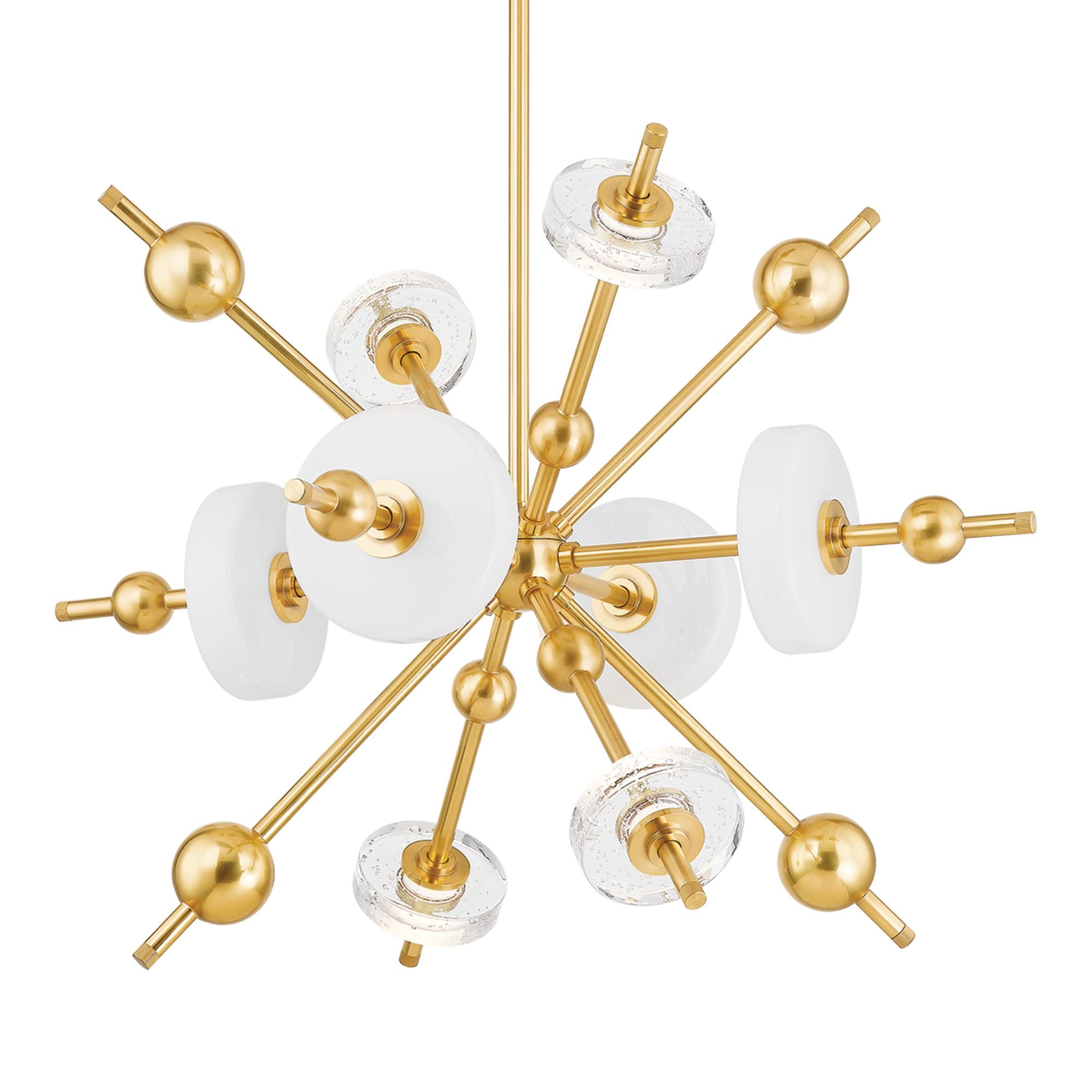 Maynard 32" LED Chandelier, Aged Brass Finish