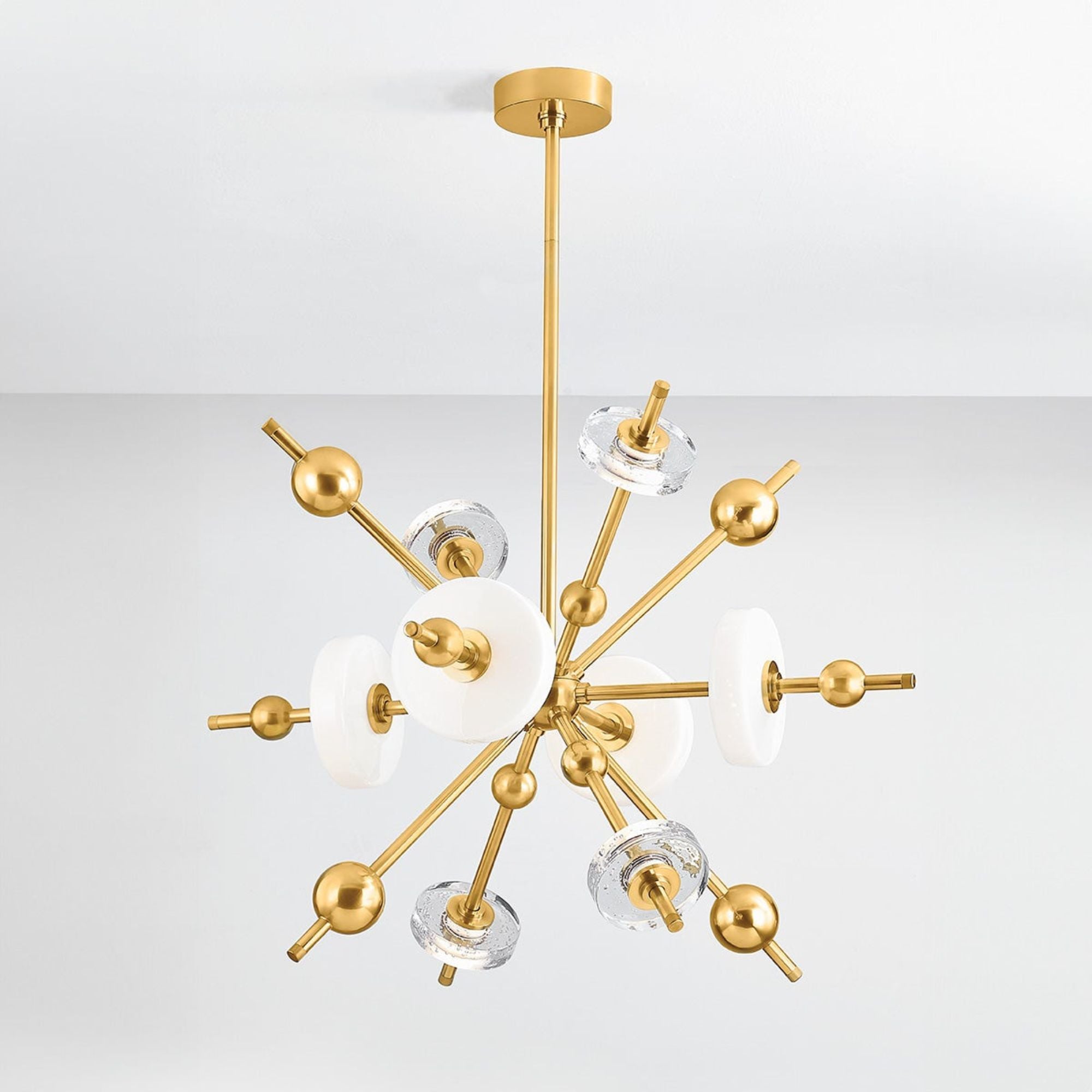 Maynard 32" LED Chandelier, Aged Brass Finish