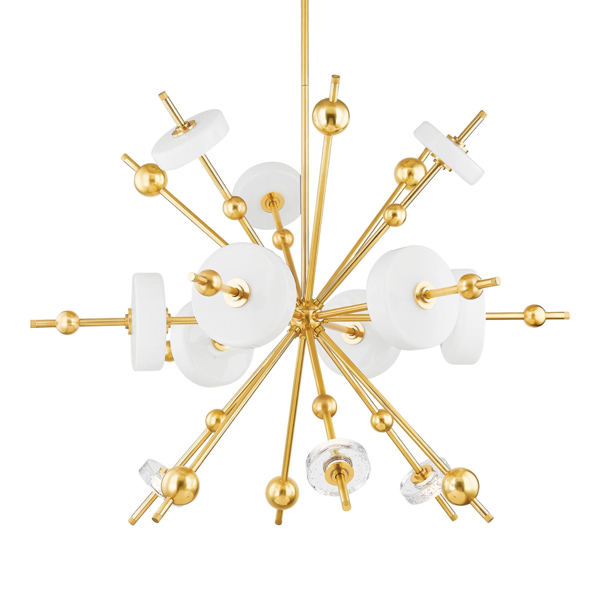 Maynard 45" LED Chandelier, Aged Brass Finish