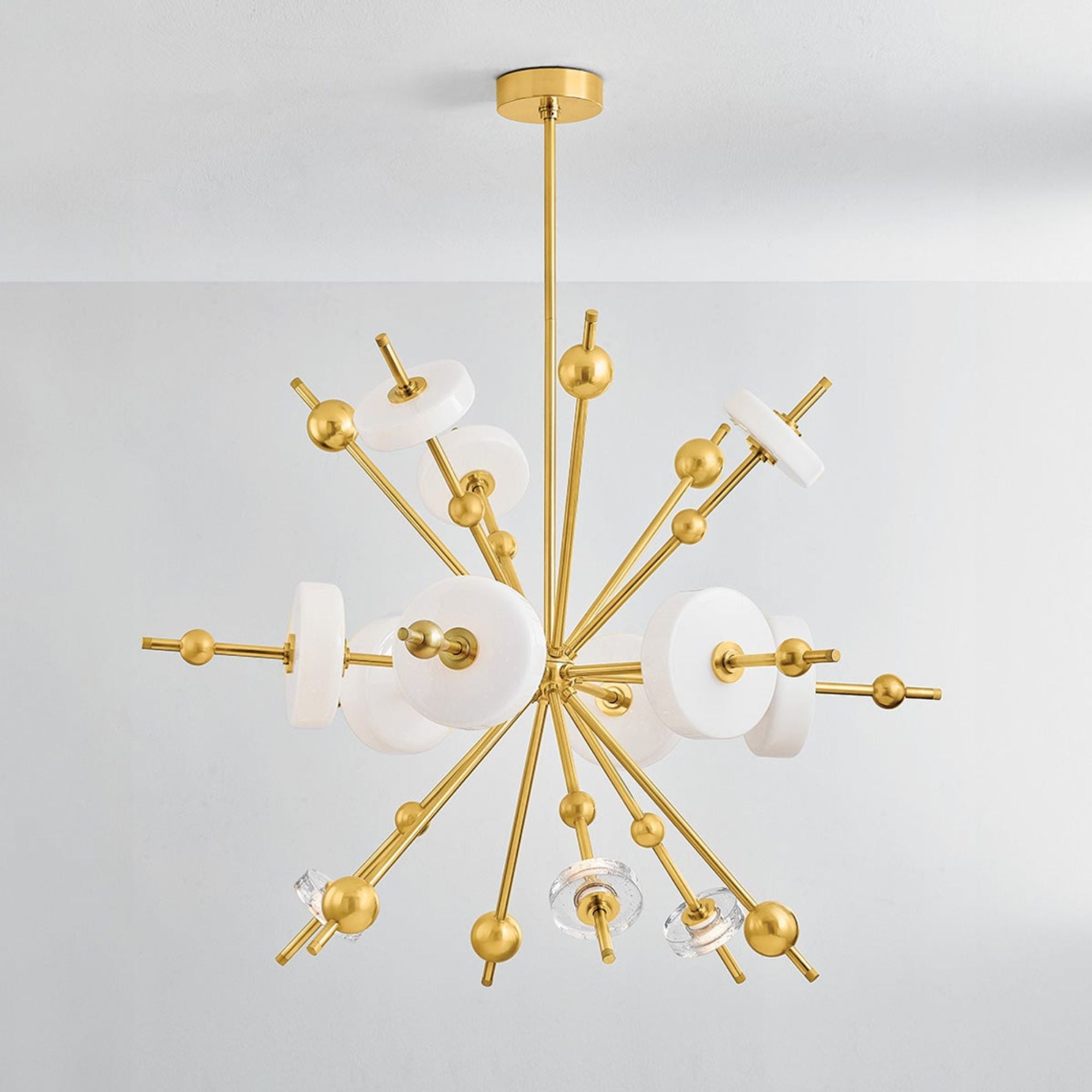Maynard 45" LED Chandelier, Aged Brass Finish