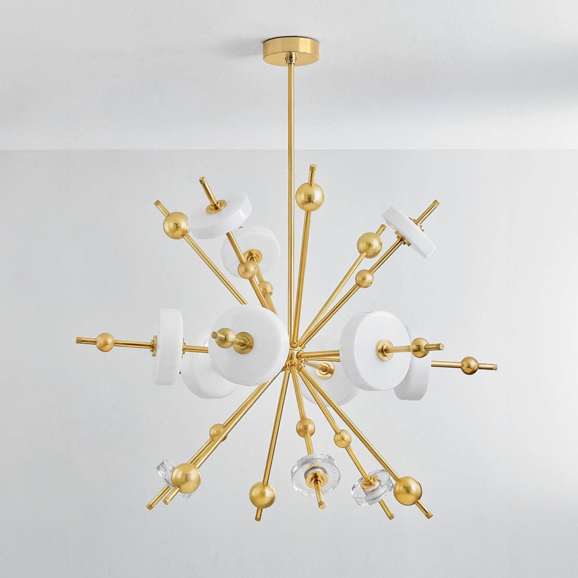 Maynard 45" LED Chandelier, Aged Brass Finish