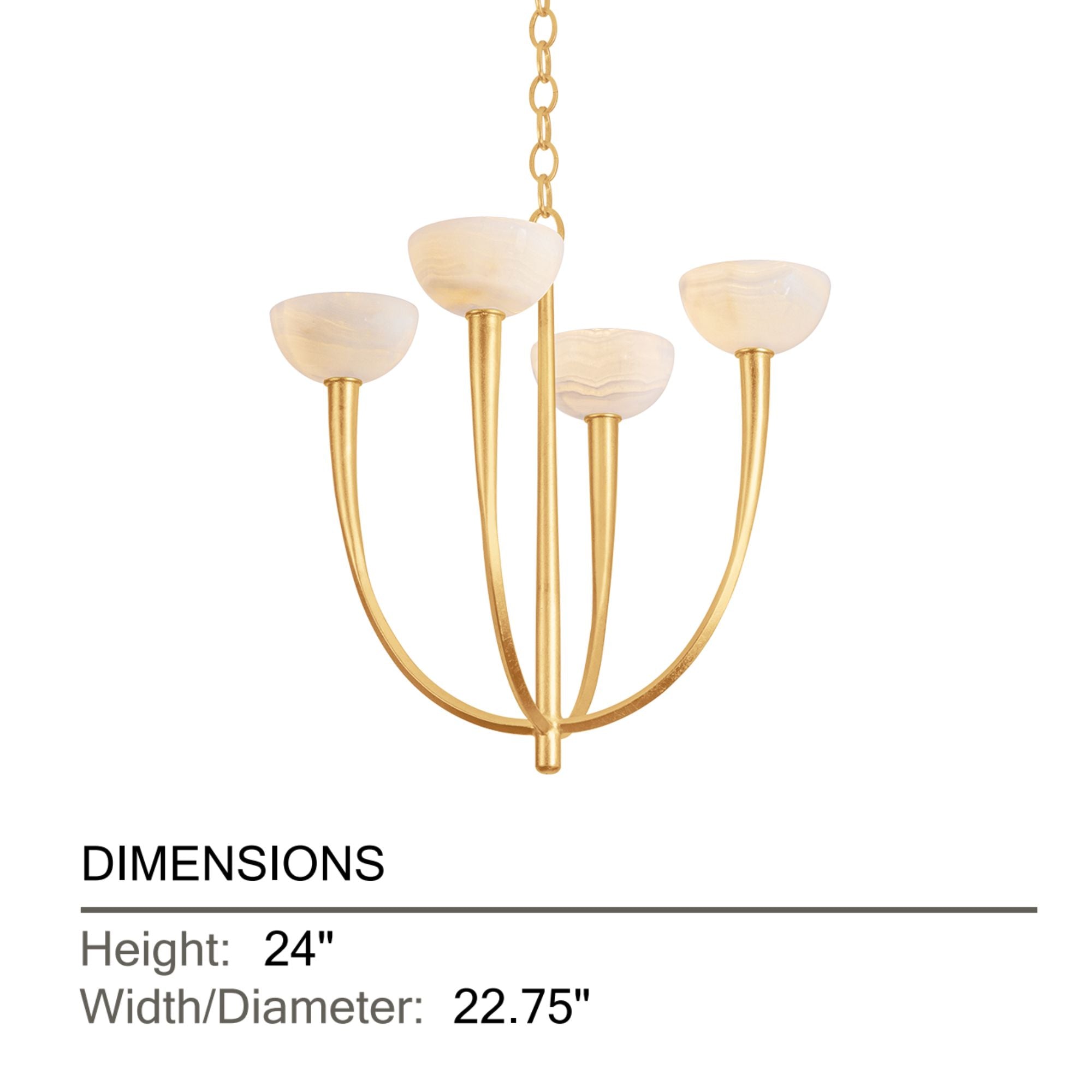 Hudson Valley Maywood 22.75 in. 4-Light Chandelier, Vintage Gold Leaf