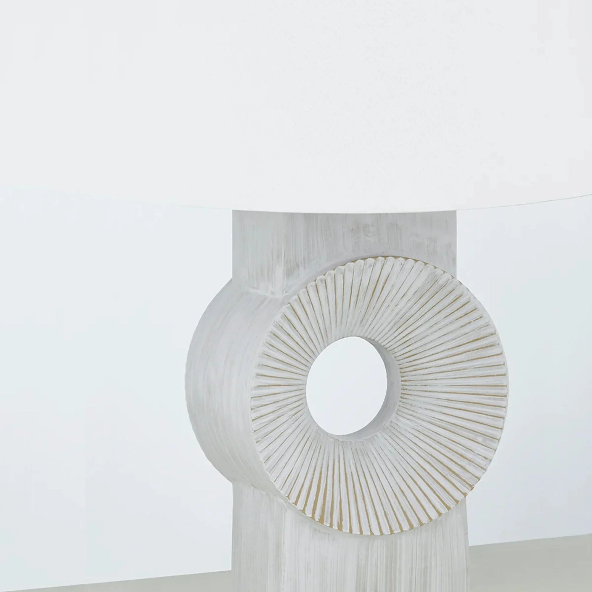 Milner 26" Table Lamp, Aged Brass/Whitewash Ceramic Finish