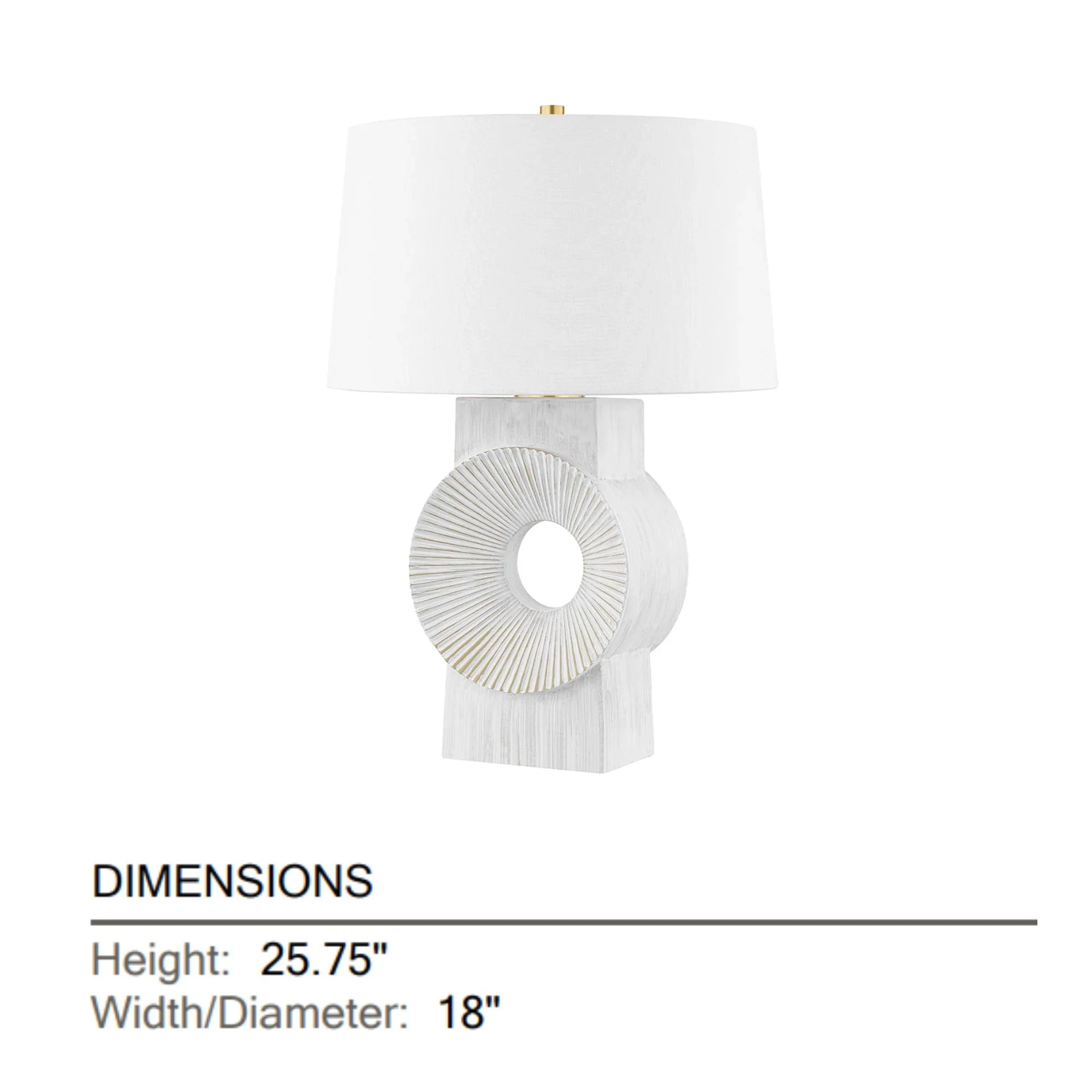 Milner 26" Table Lamp, Aged Brass/Whitewash Ceramic Finish