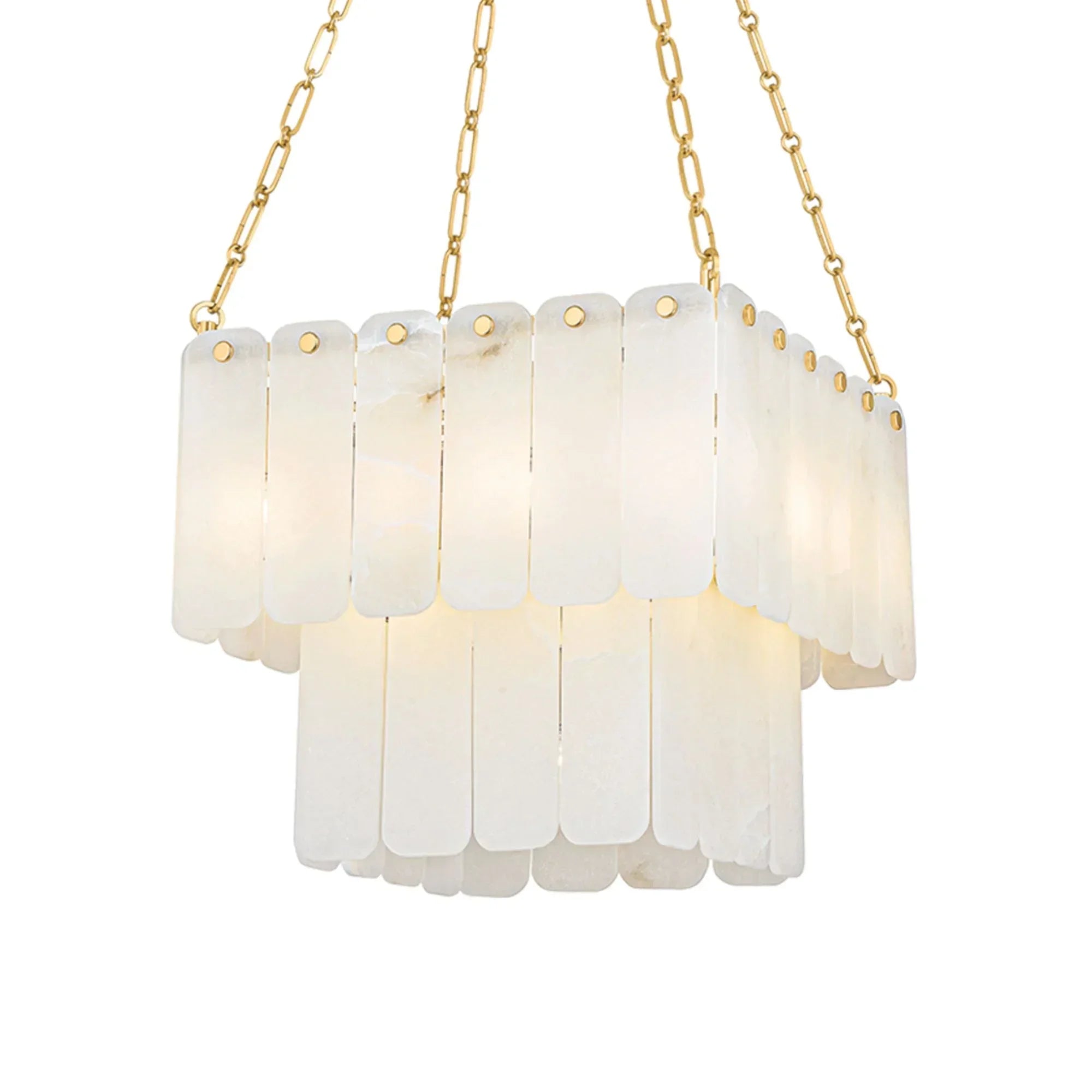 Moissanite 20" 17-Light Chandelier, Aged Brass Finish