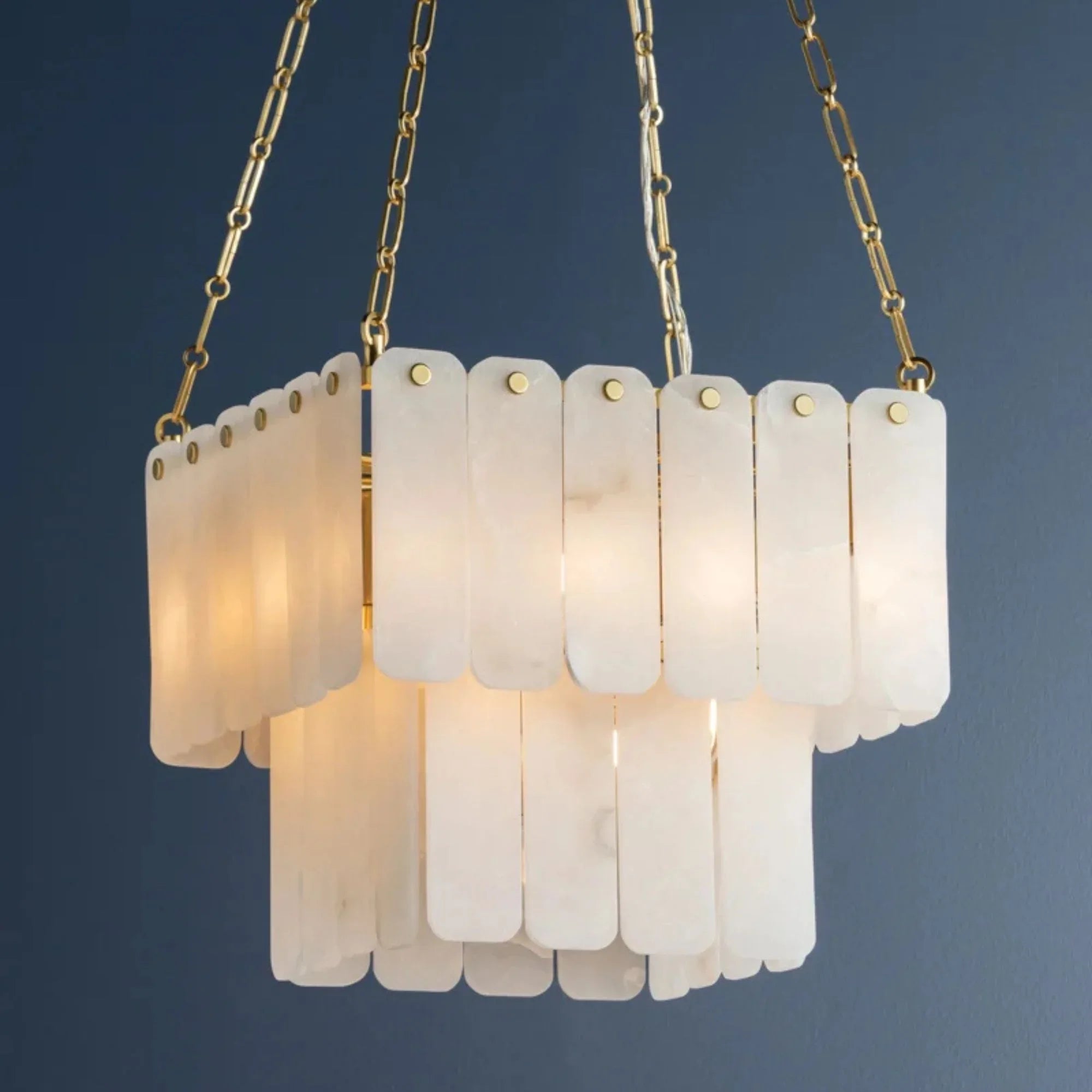 Moissanite 20" 17-Light Chandelier, Aged Brass Finish