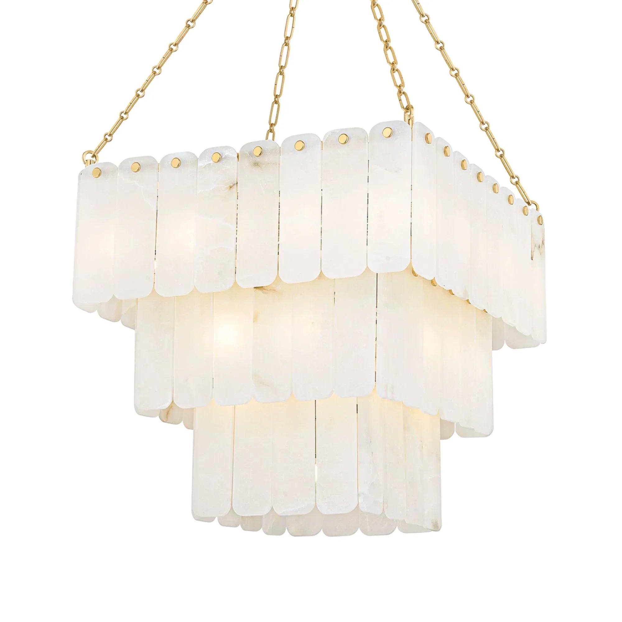 Moissanite 26" 33-Light Chandelier, Aged Brass Finish