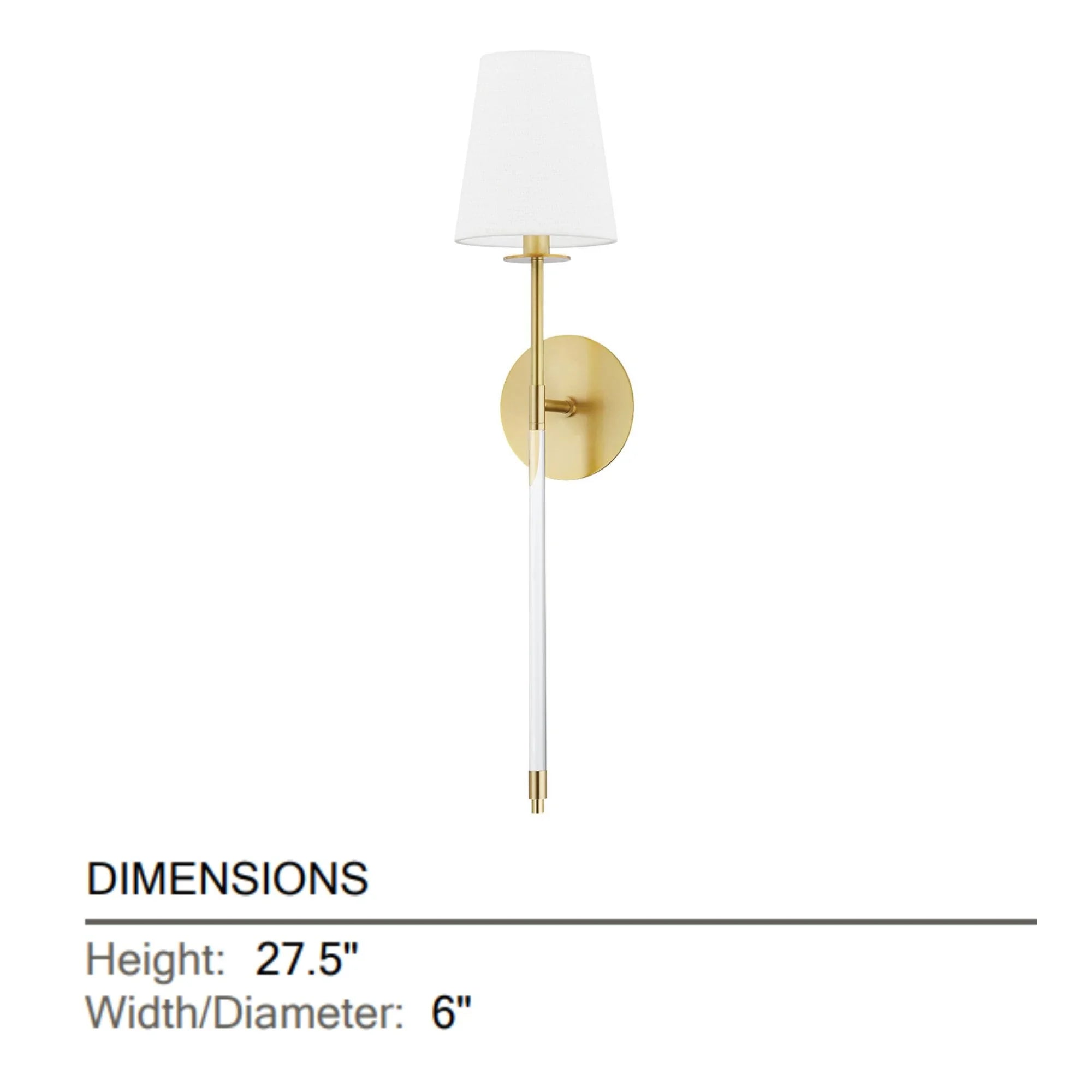 Hudson Valley Lighting - Niagara 28" Wall Sconce, Aged Brass Finish, White Stem | Bees Lighting