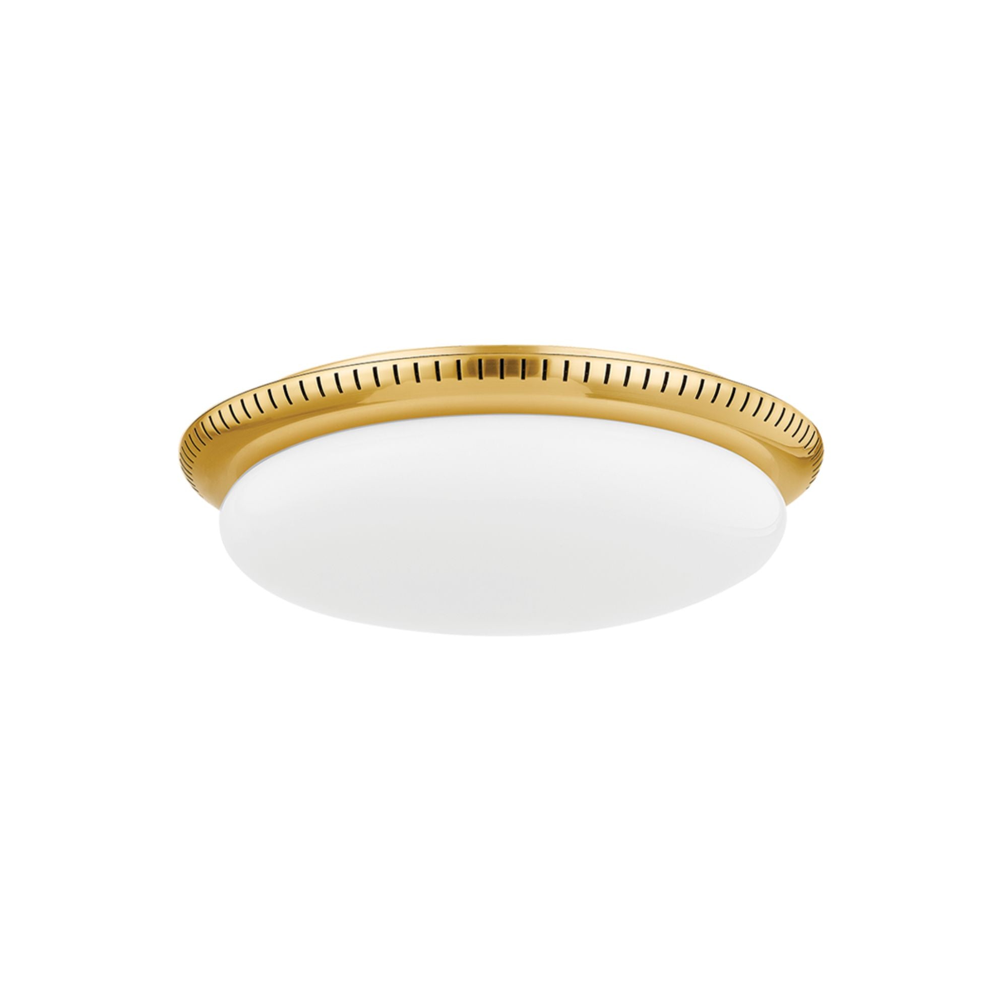 North Castle 14" LED Flush Mount, Aged Brass Finish
