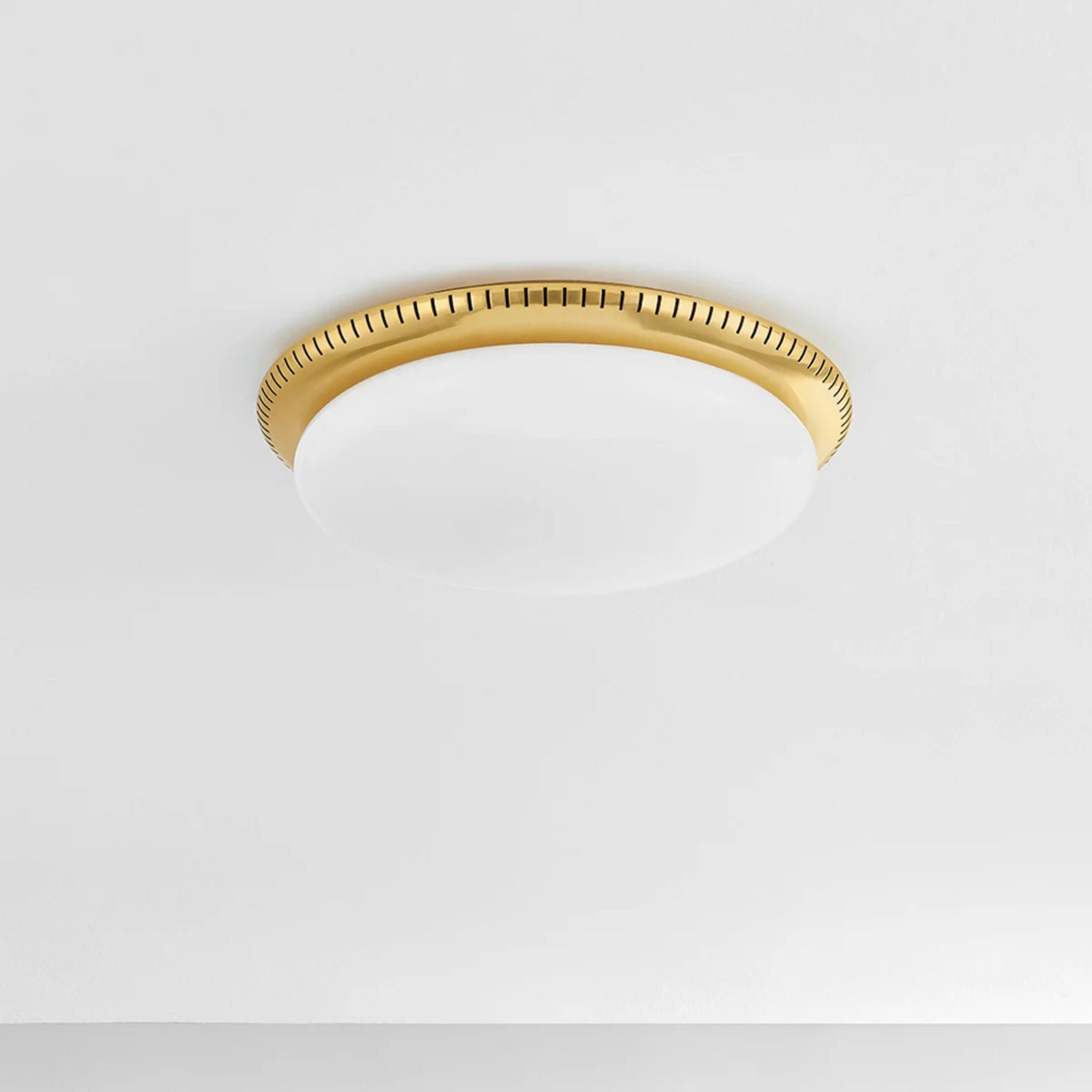 North Castle 14" LED Flush Mount, Aged Brass Finish