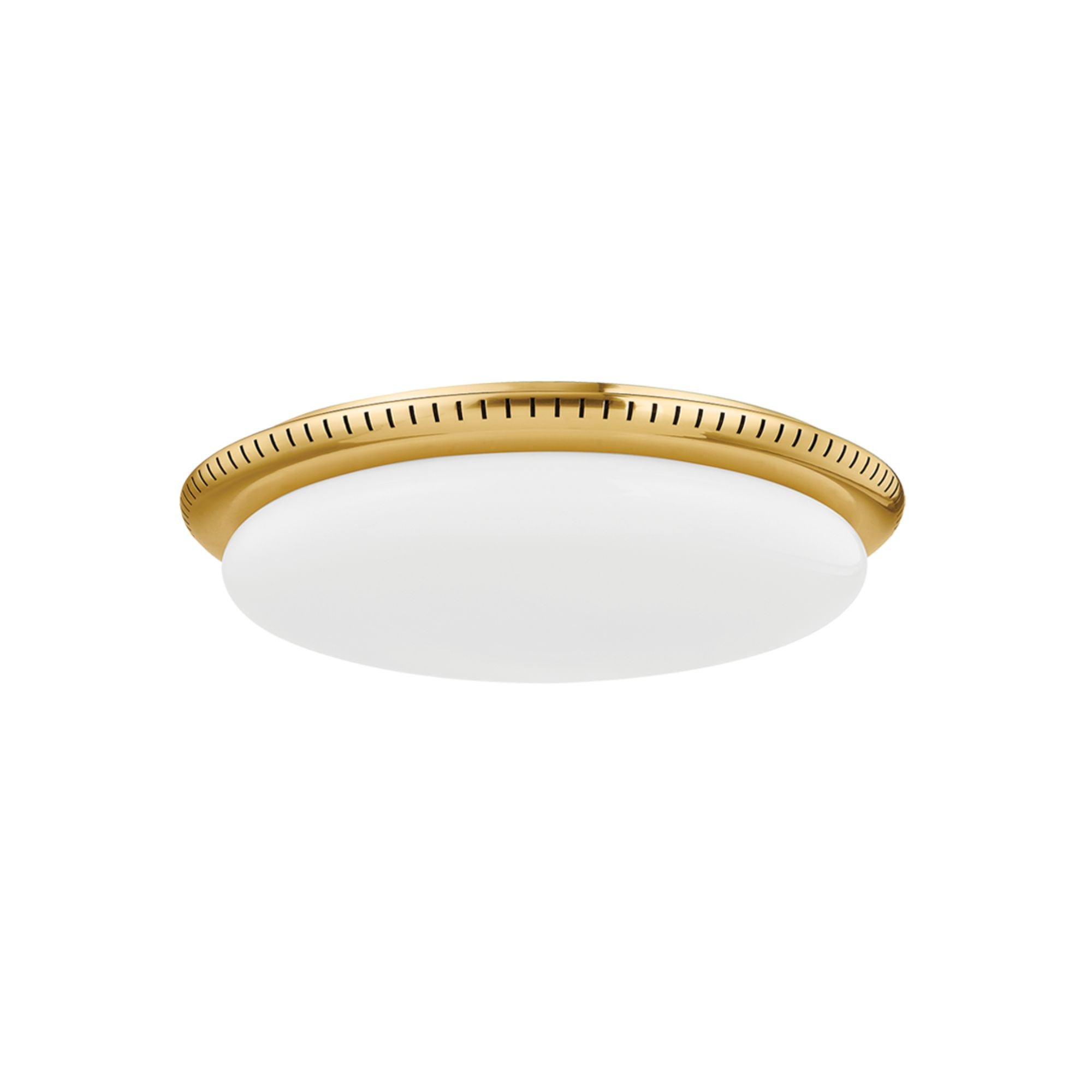 North Castle 18" LED Flush Mount, Aged Brass Finish