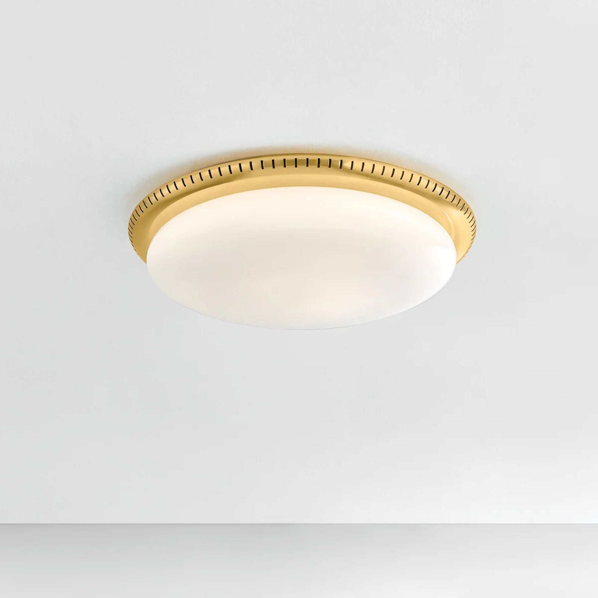 North Castle 18" LED Flush Mount, Aged Brass Finish