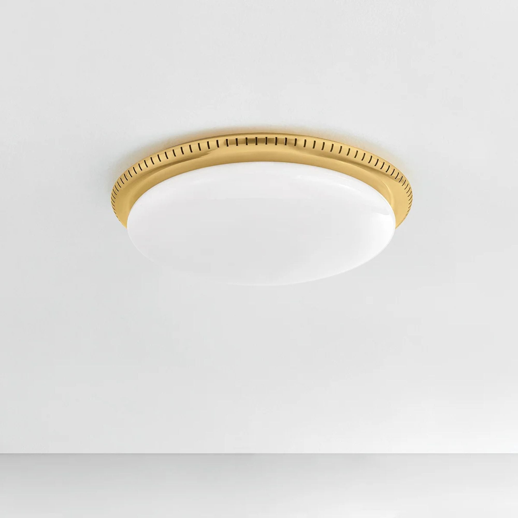 North Castle 18" LED Flush Mount, Aged Brass Finish