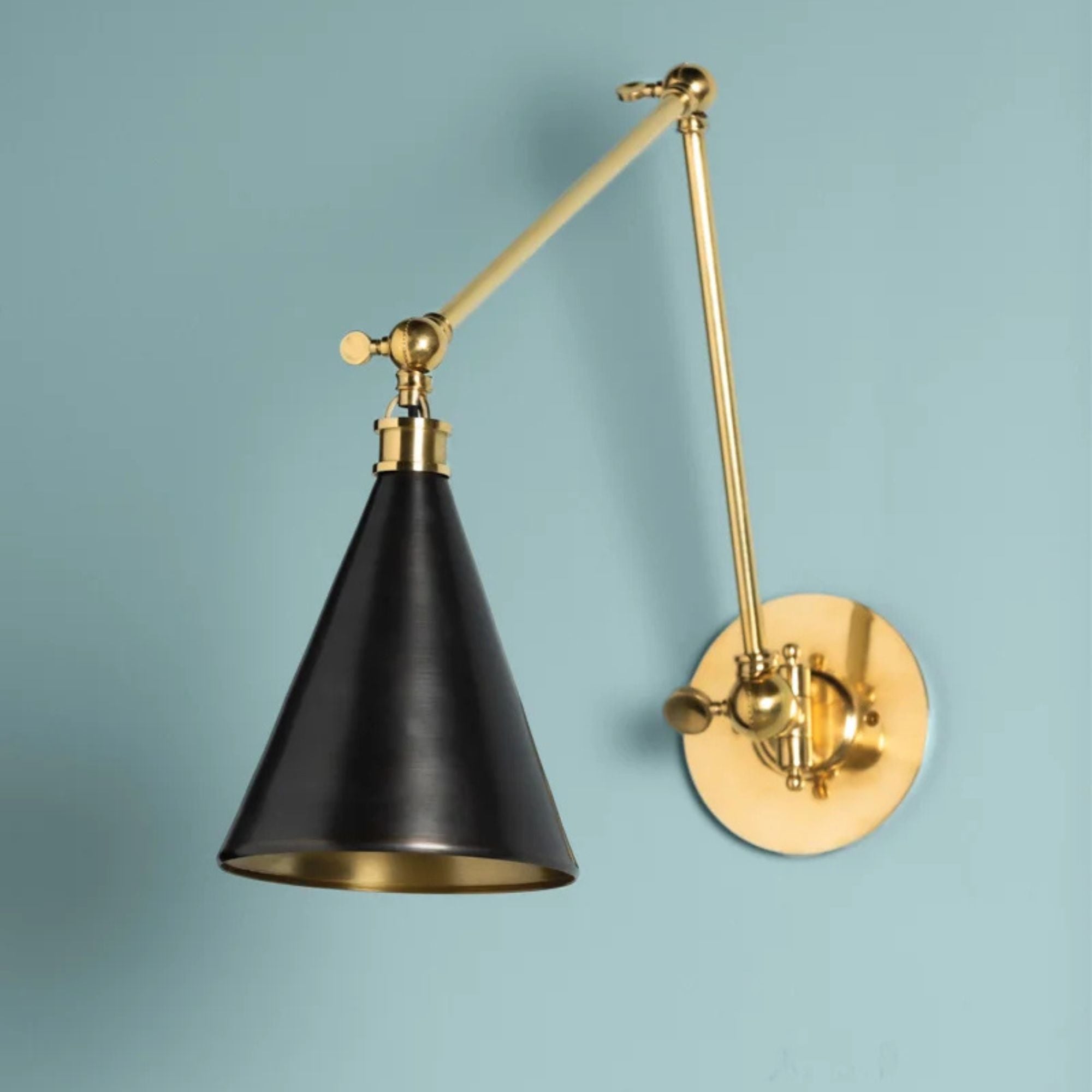Osterley 38" Swing Arm Lamp, Aged/Antique Distressed Bronze Finish