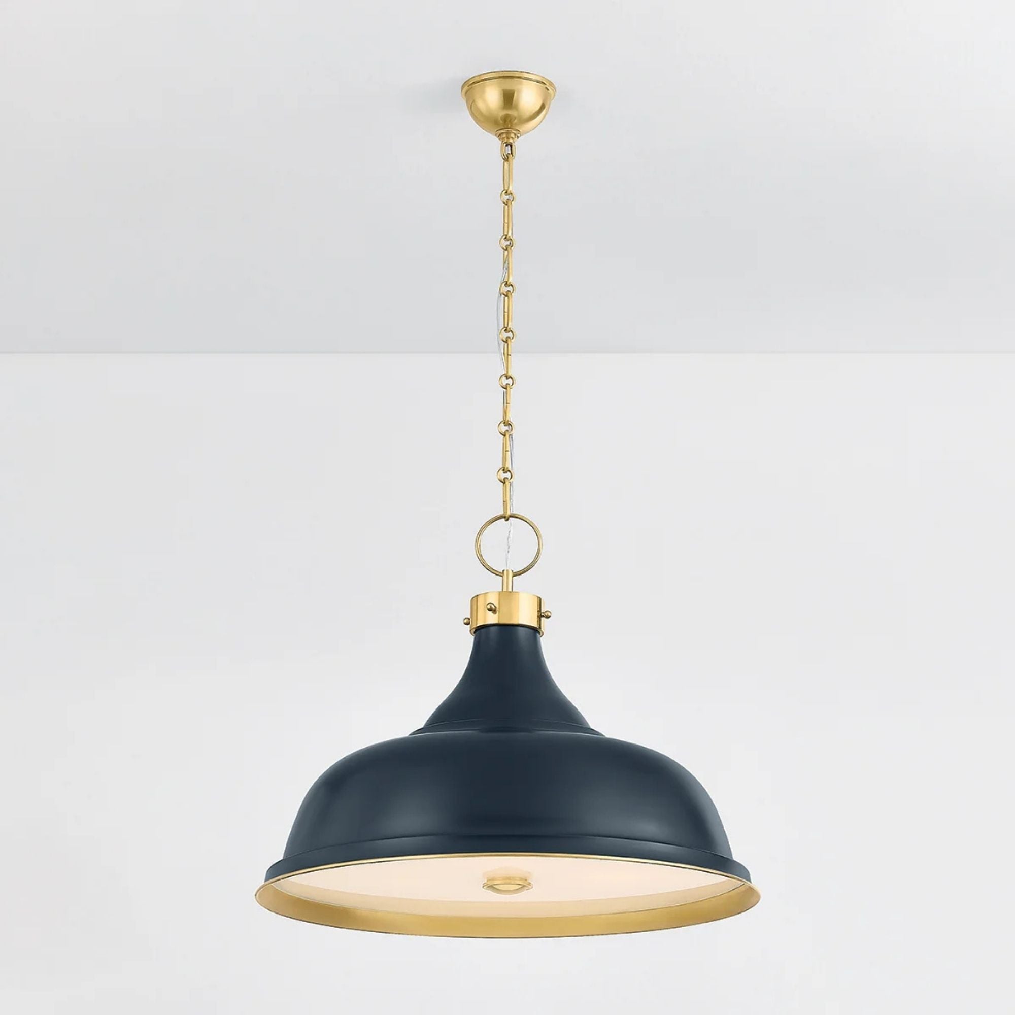 Painted No. 1 24" 4-Light Pendant, Aged Brass/Distressed Bronze Finish