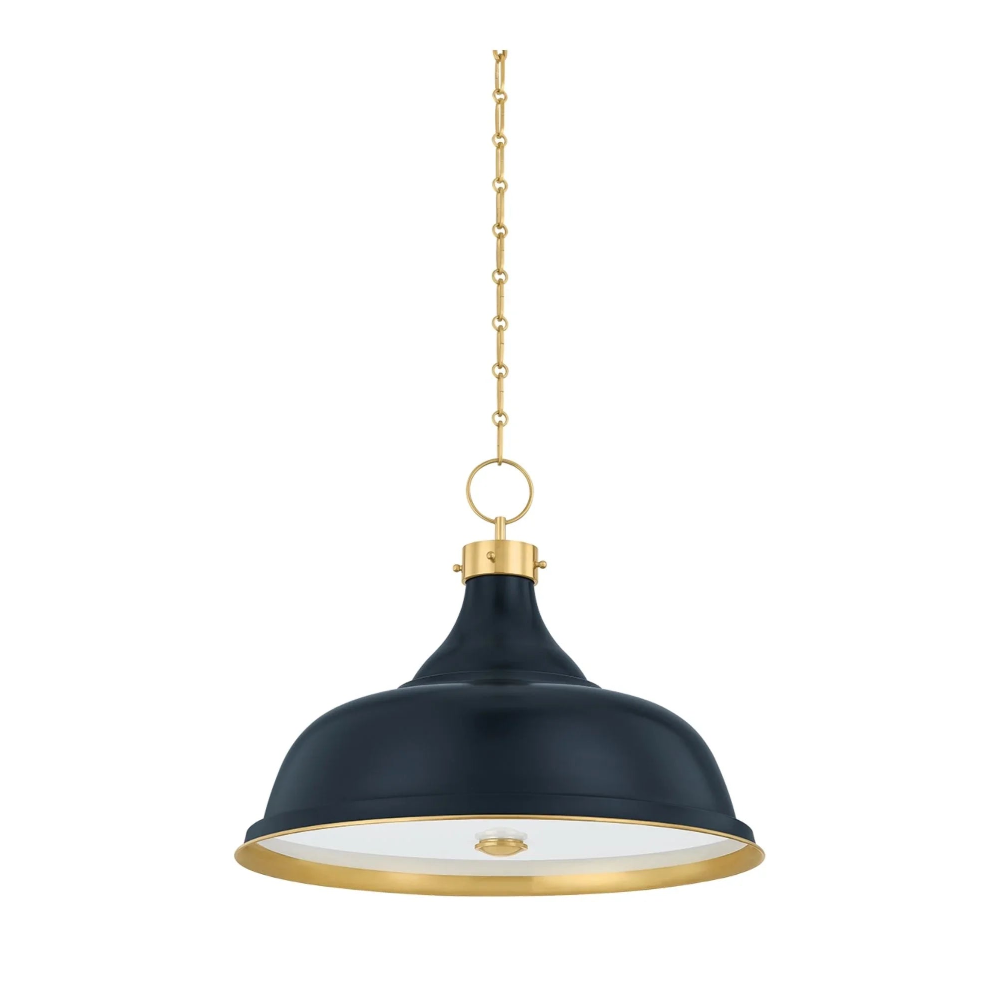 Painted No. 1 24" 4-Light Pendant, Aged Brass/Distressed Bronze Finish