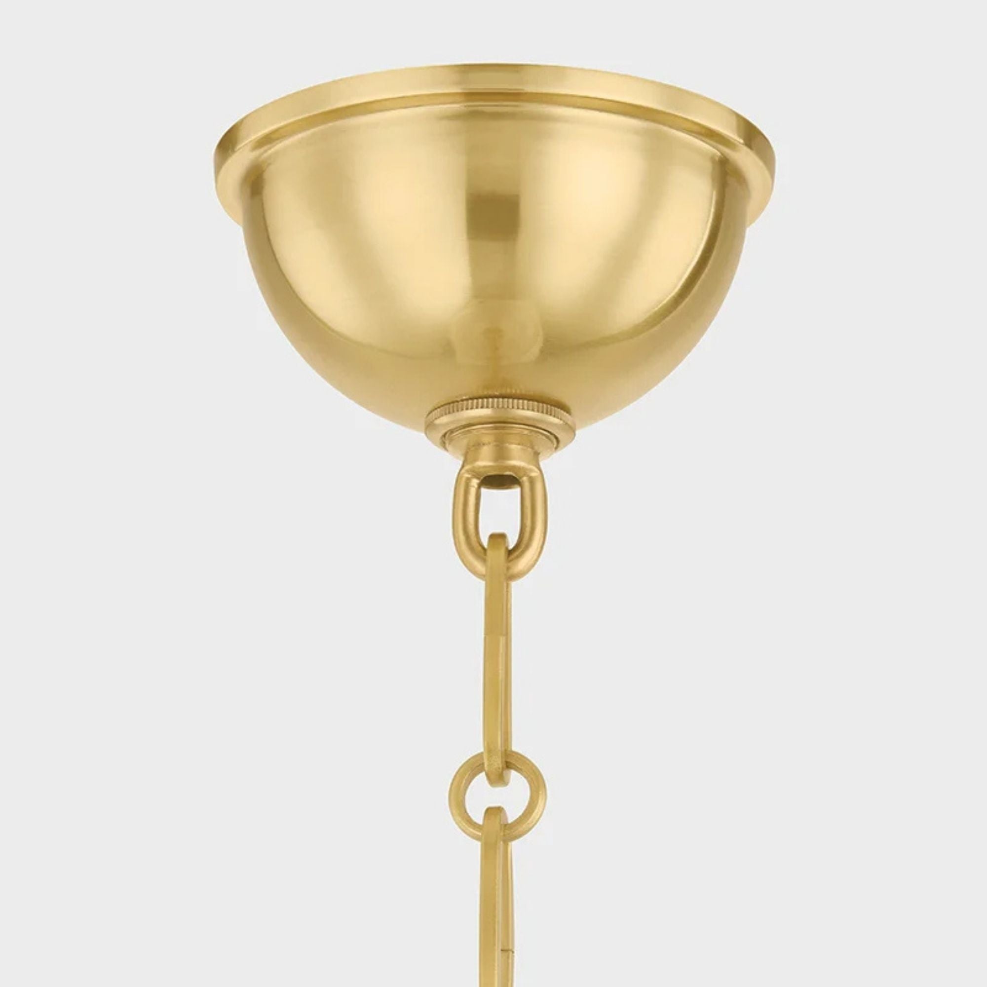 Painted No. 1 24" 4-Light Pendant, Aged Brass/Off-White Finish