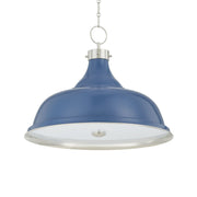Painted No. 1 24" 4-Light Pendant, Polished Nickel/Soft French Blue Finish