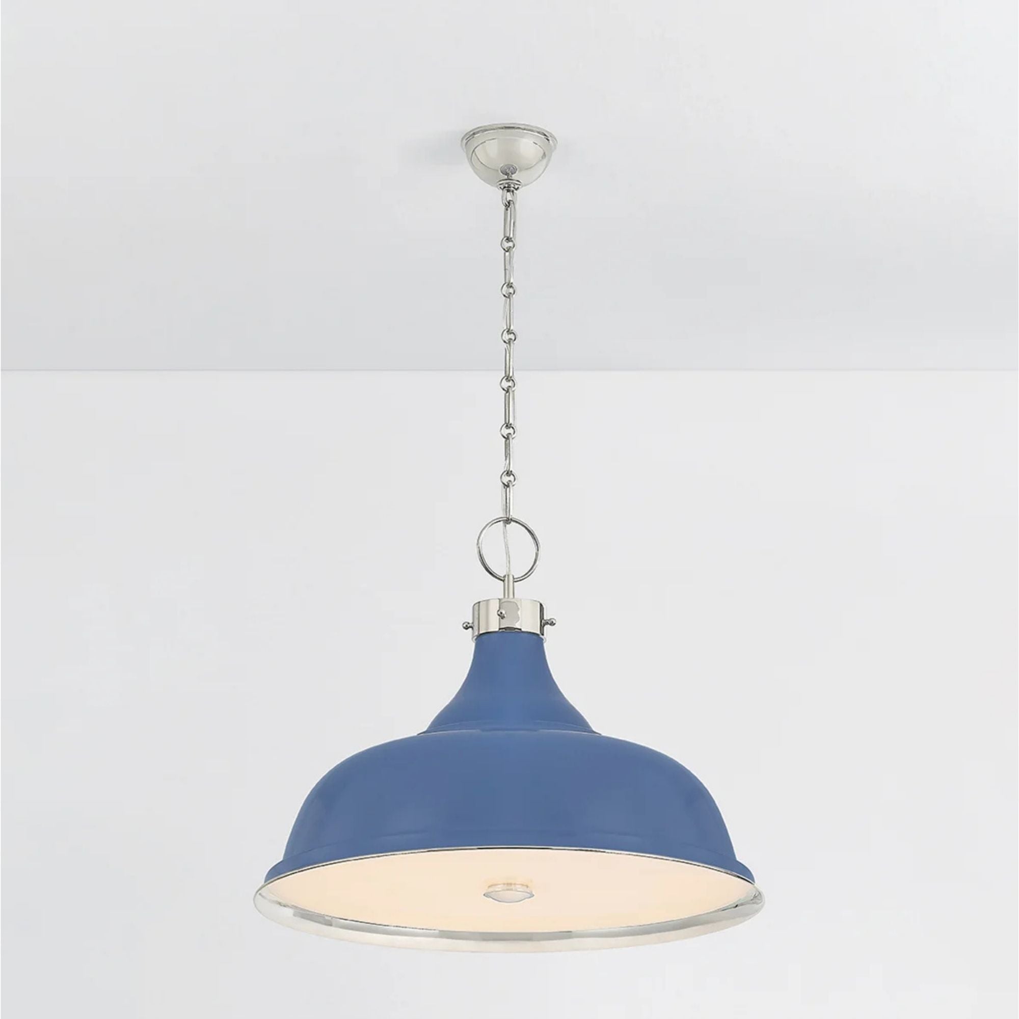 Painted No. 1 24" 4-Light Pendant, Polished Nickel/Soft French Blue Finish