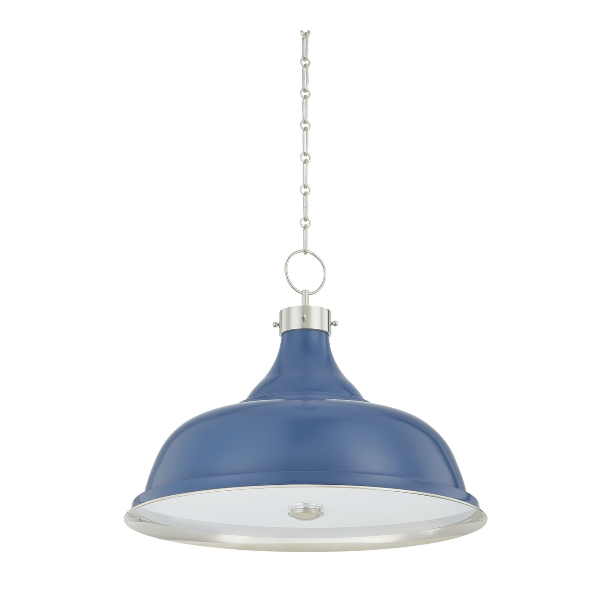 Painted No. 1 24" 4-Light Pendant, Polished Nickel/Soft French Blue Finish