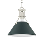 Painted No. 2 10" Pendant, Polished Nickel/Soft Studio Green Finish