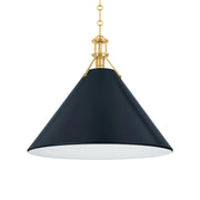 Painted No. 2 21" Pendant, Aged Brass/Distressed Bronze Finish