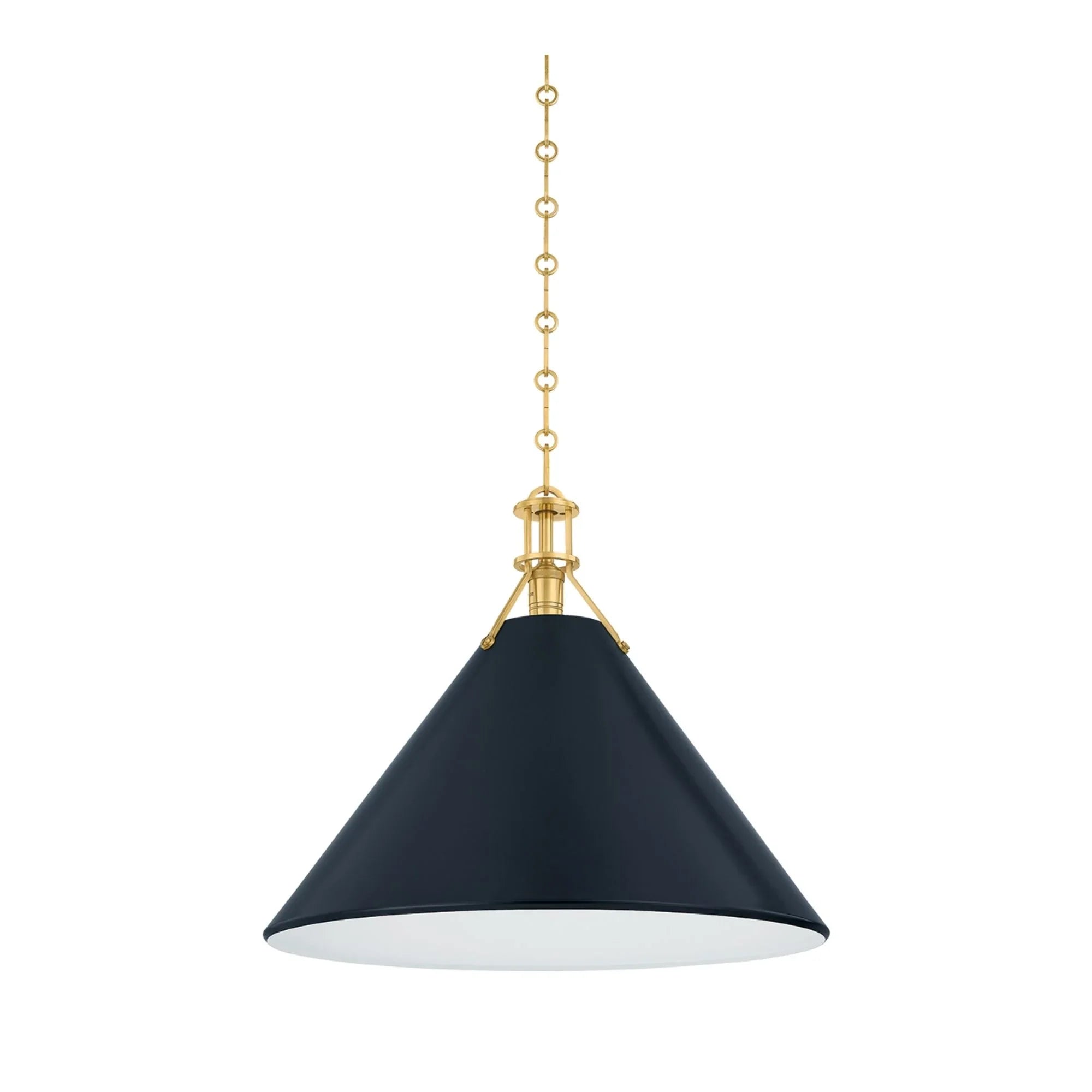 Painted No. 2 21" Pendant, Aged Brass/Distressed Bronze Finish