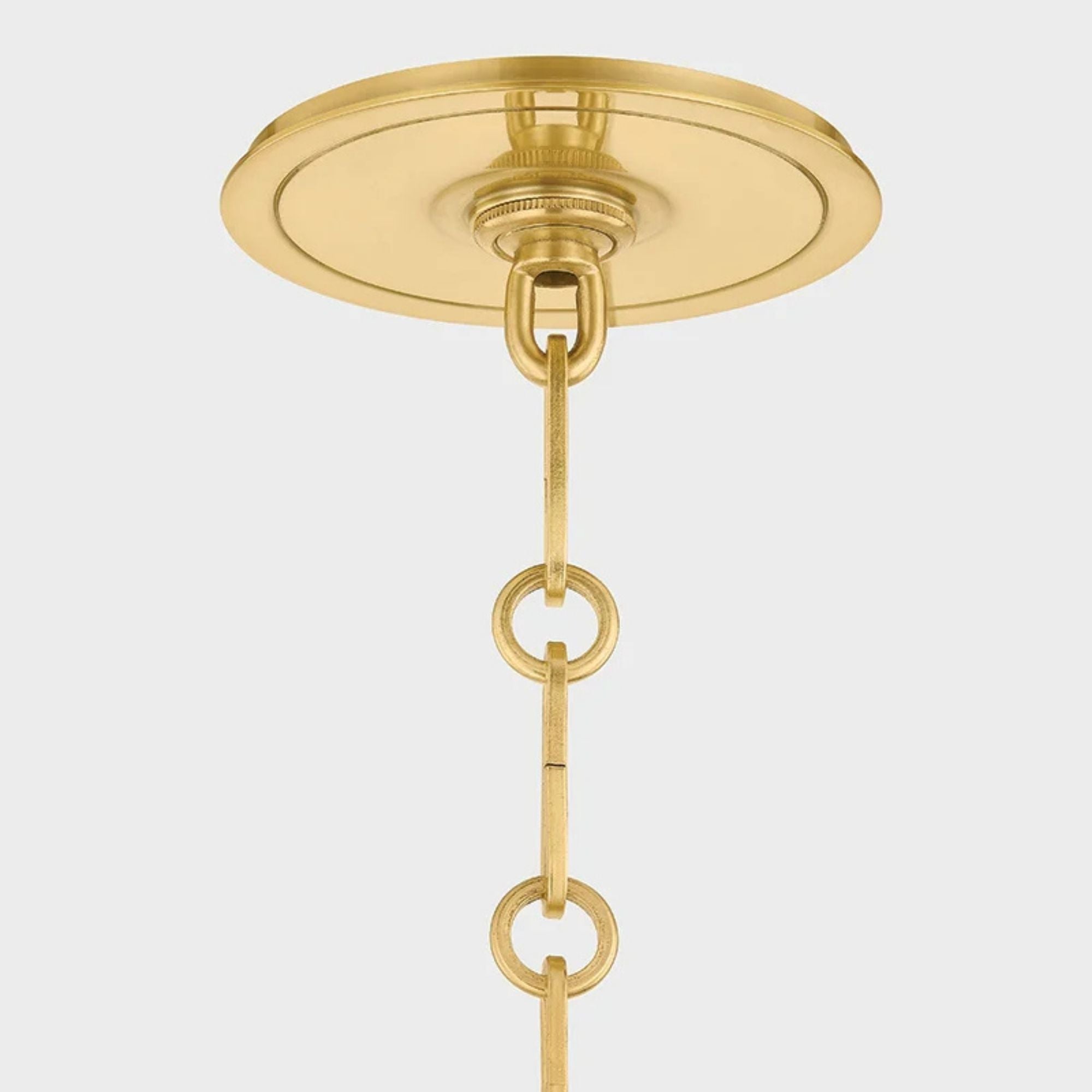 Painted No. 2 21" Pendant, Aged Brass/Off-White Finish
