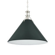 Painted No. 2 21" Pendant, Polished Nickel/Soft Studio Green Finish