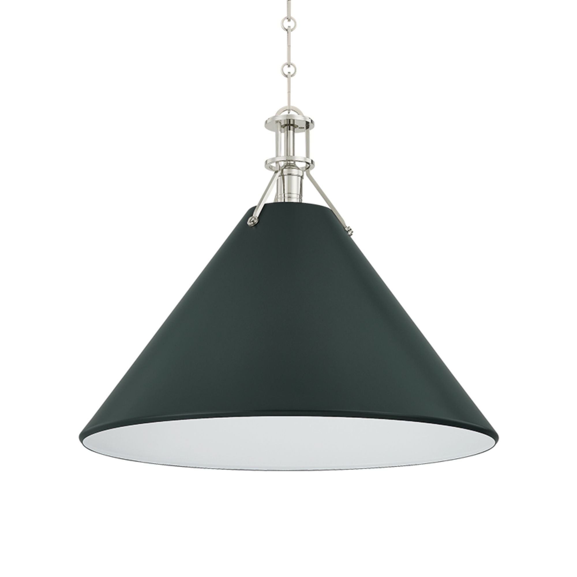 Painted No. 2 21" Pendant, Polished Nickel/Soft Studio Green Finish