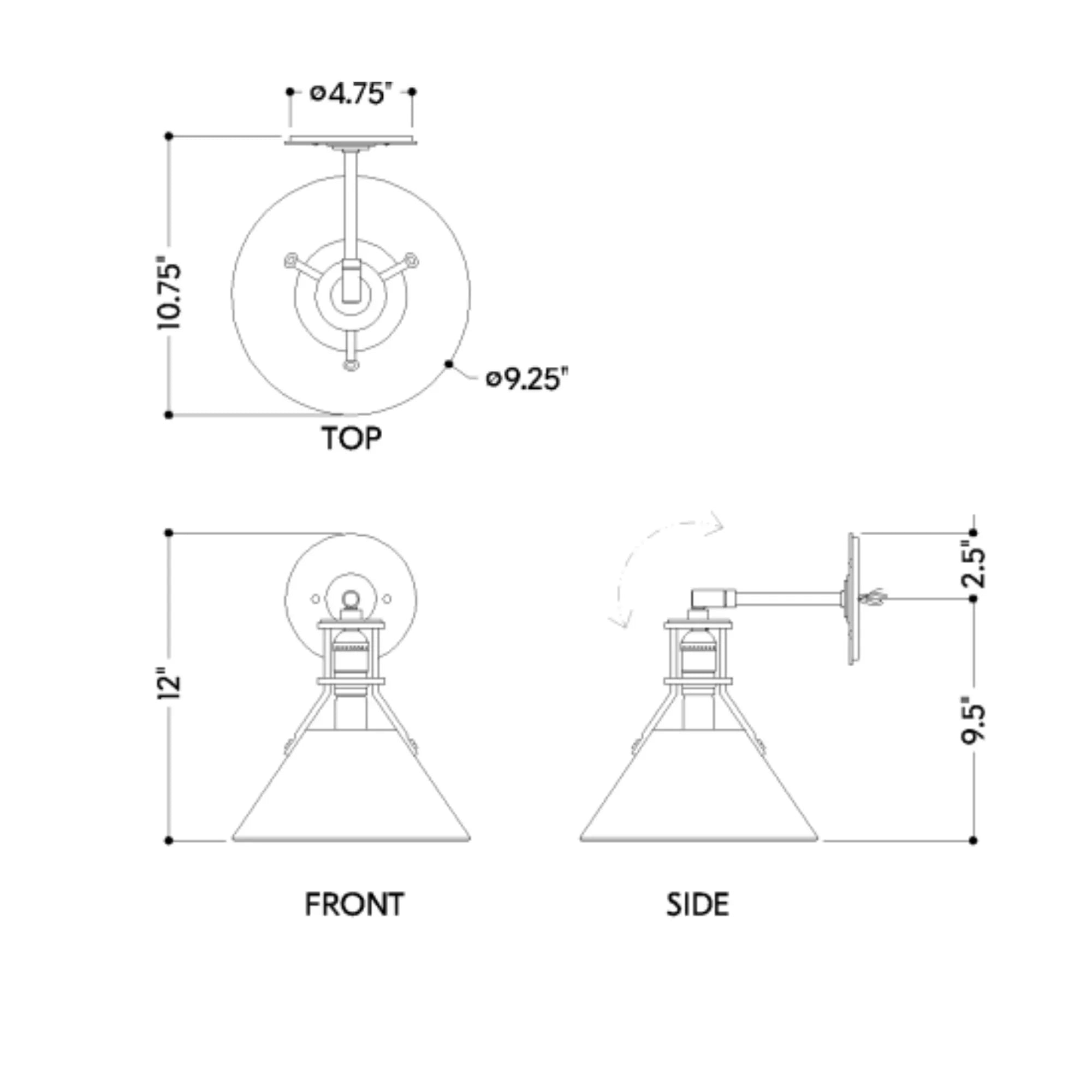 Painted No. 2 12" Wall Sconce, Aged Brass/Soft Studio Green Finish