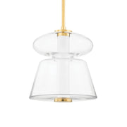 Palermo 15" LED Pendant, Aged Brass Finish