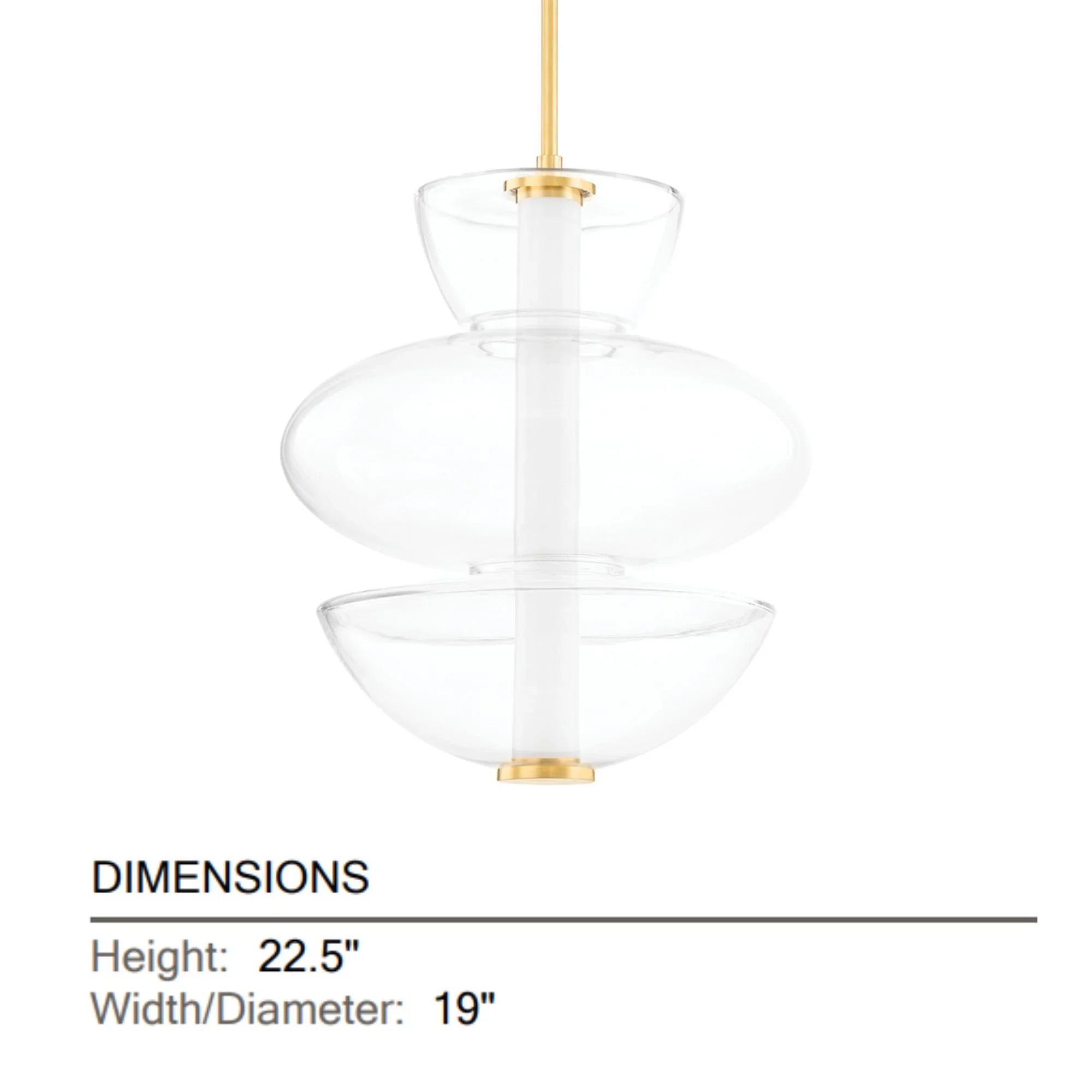 Palermo 23" LED Pendant, Aged Brass Finish