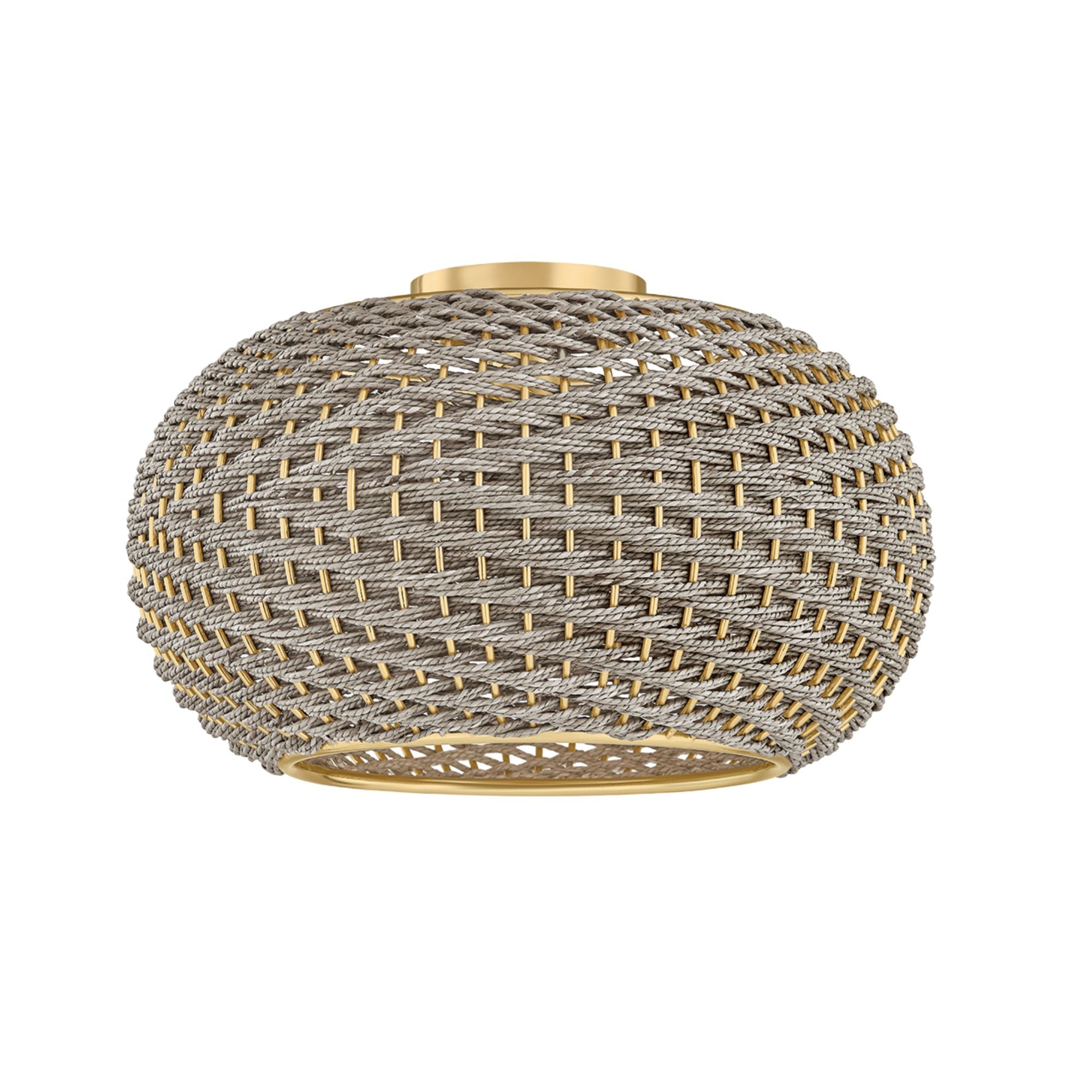 Penarth 16" Flush Mount, Aged Brass Finish