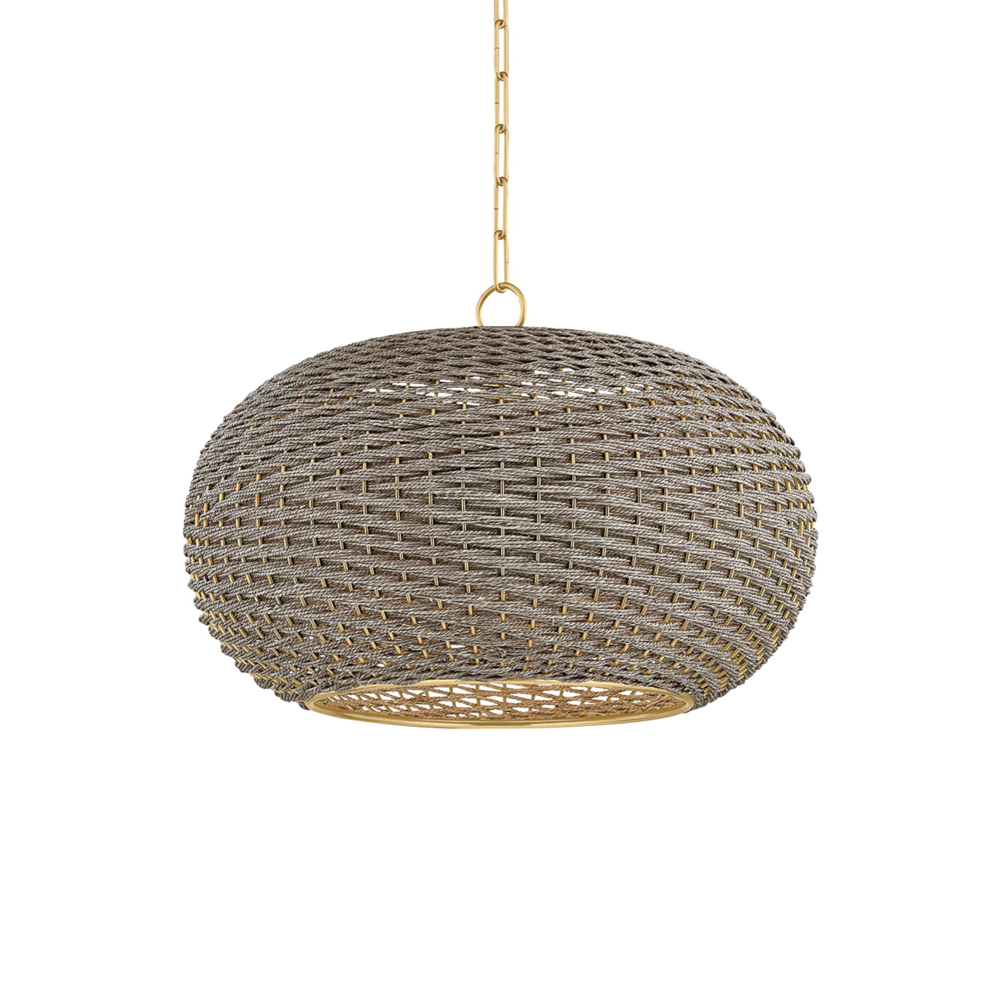 Penarth 24" Pendant, Aged Brass Finish