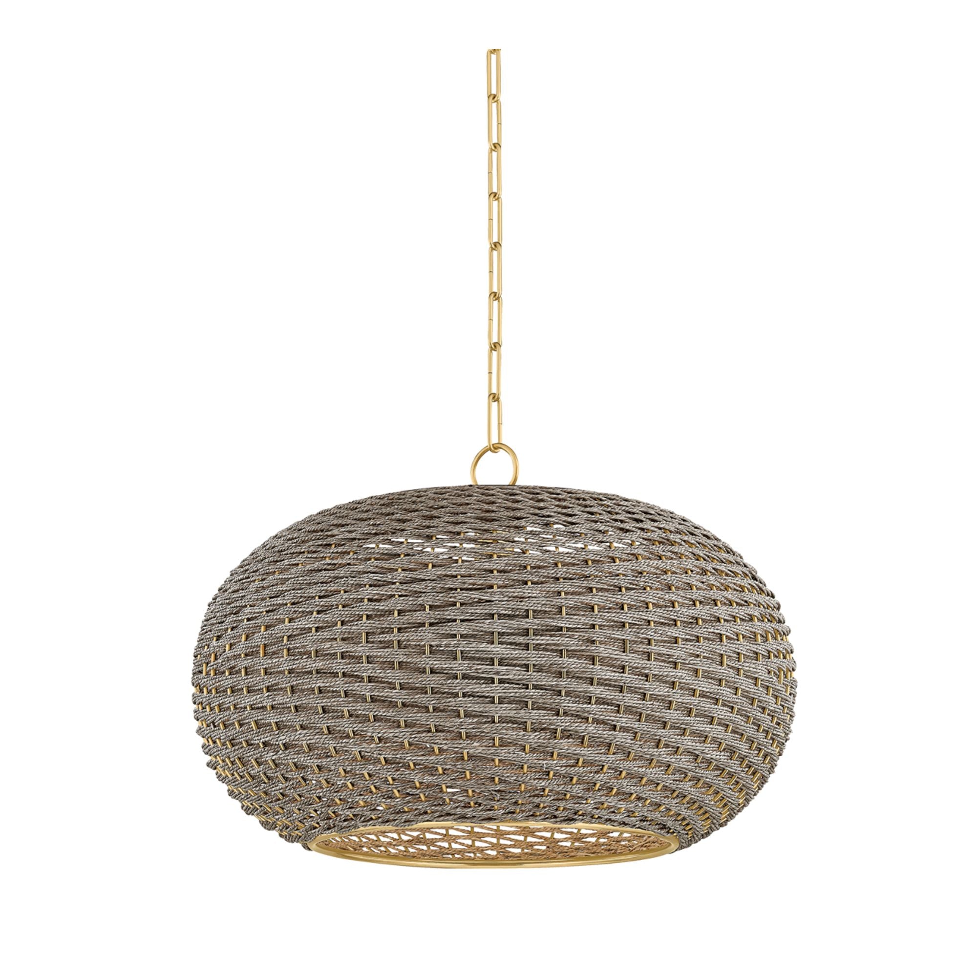Penarth 24" Pendant, Aged Brass Finish