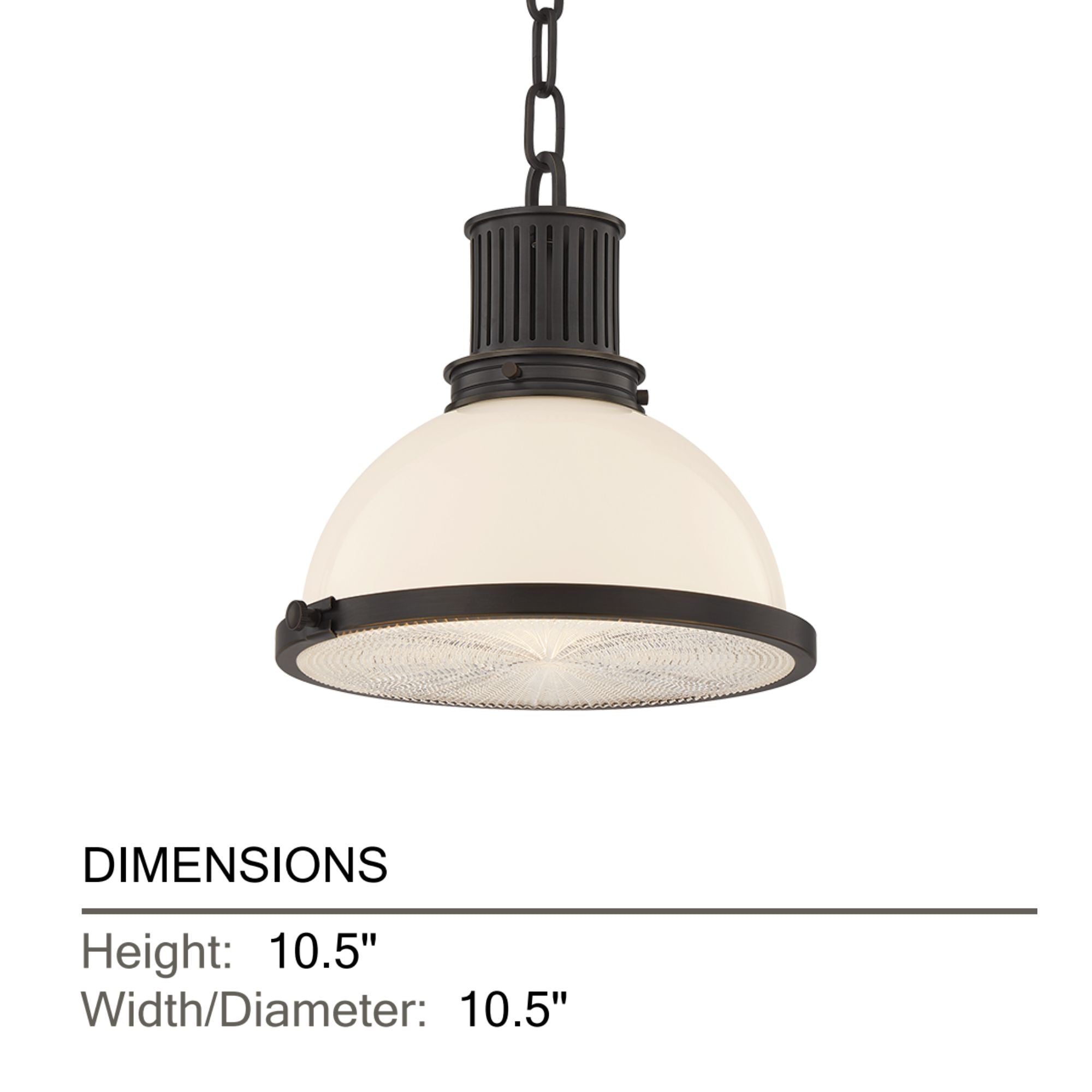 Hudson Valley Pinesbridge 10.5 in. Pendant Light, Distressed Bronze with Opal Glossy & Holophane Glass